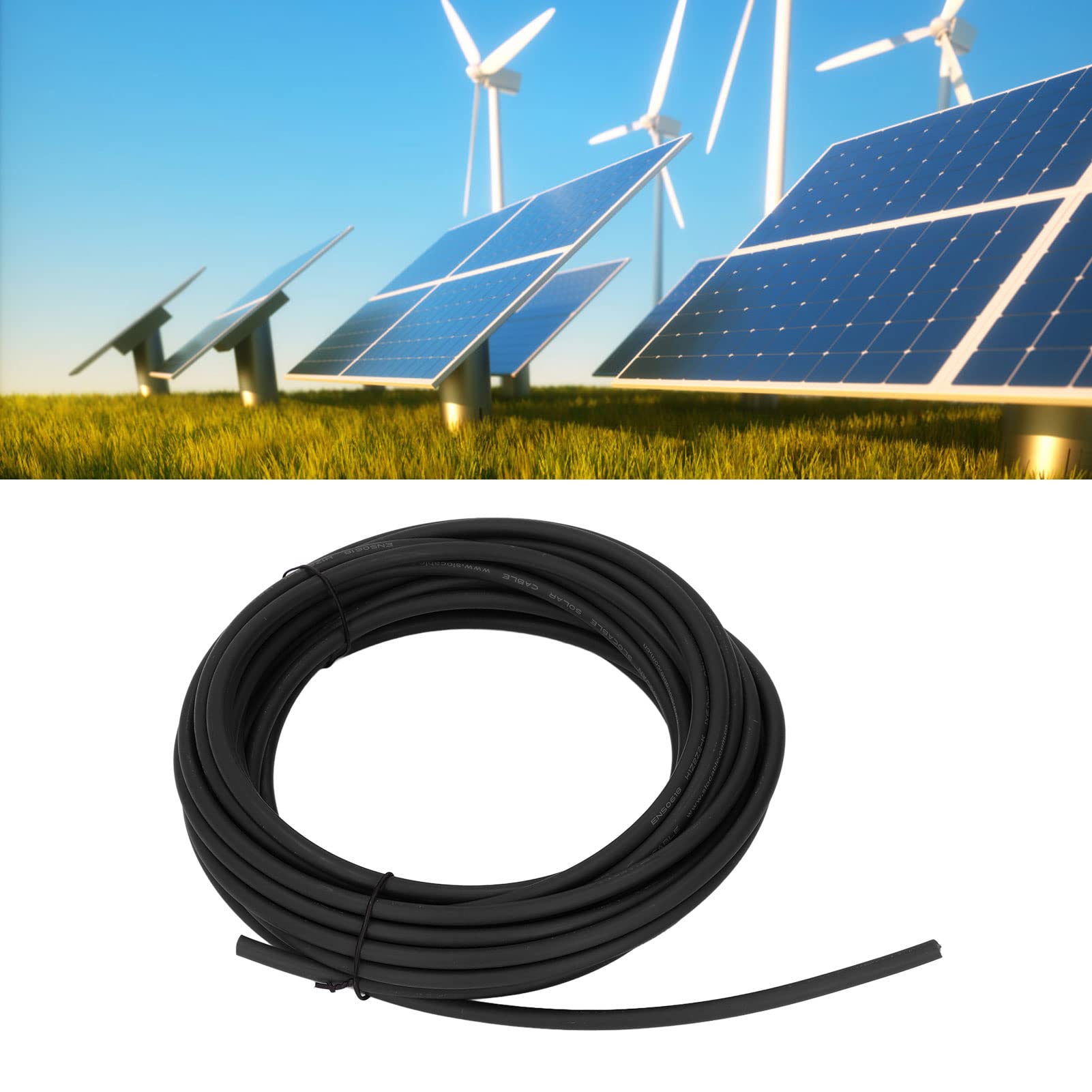 EXCLUZO 10m Solar Power Cable - Tinned Copper Solar Panel Wire with XLPE Insulation, Anti-Corrosion for Industrial Use (Black) | Perfect for Solar Panel Installations, Outdoor Power Systems & Renewable Energy Projects