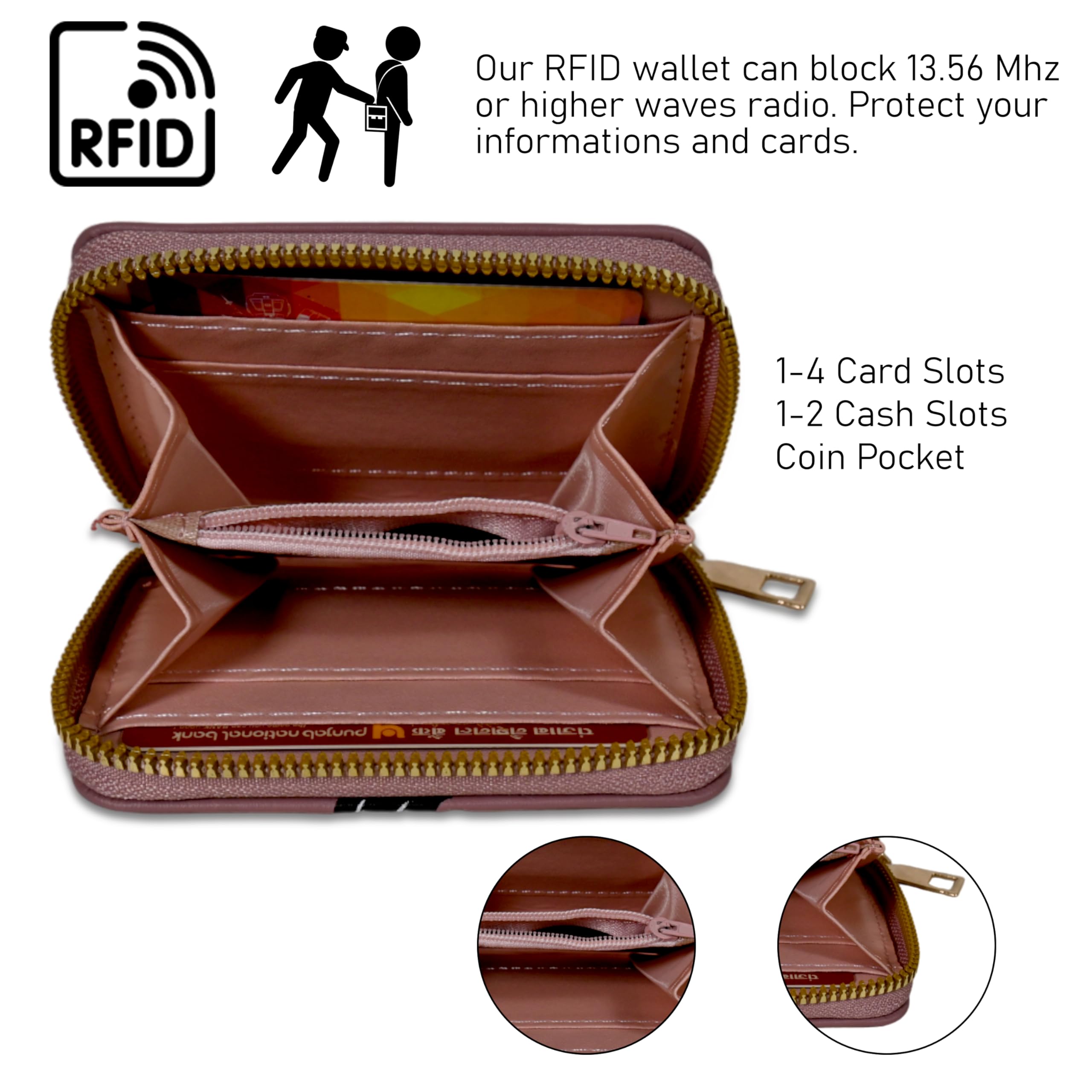 Stylish Women's Small Wallet - Slim Credit Card Holder & Coin Purse with Secure Zipper - Cute Mini Wallet for Girls & Women (Purple) - Perfect for Everyday Use, Travel & Gift Giving