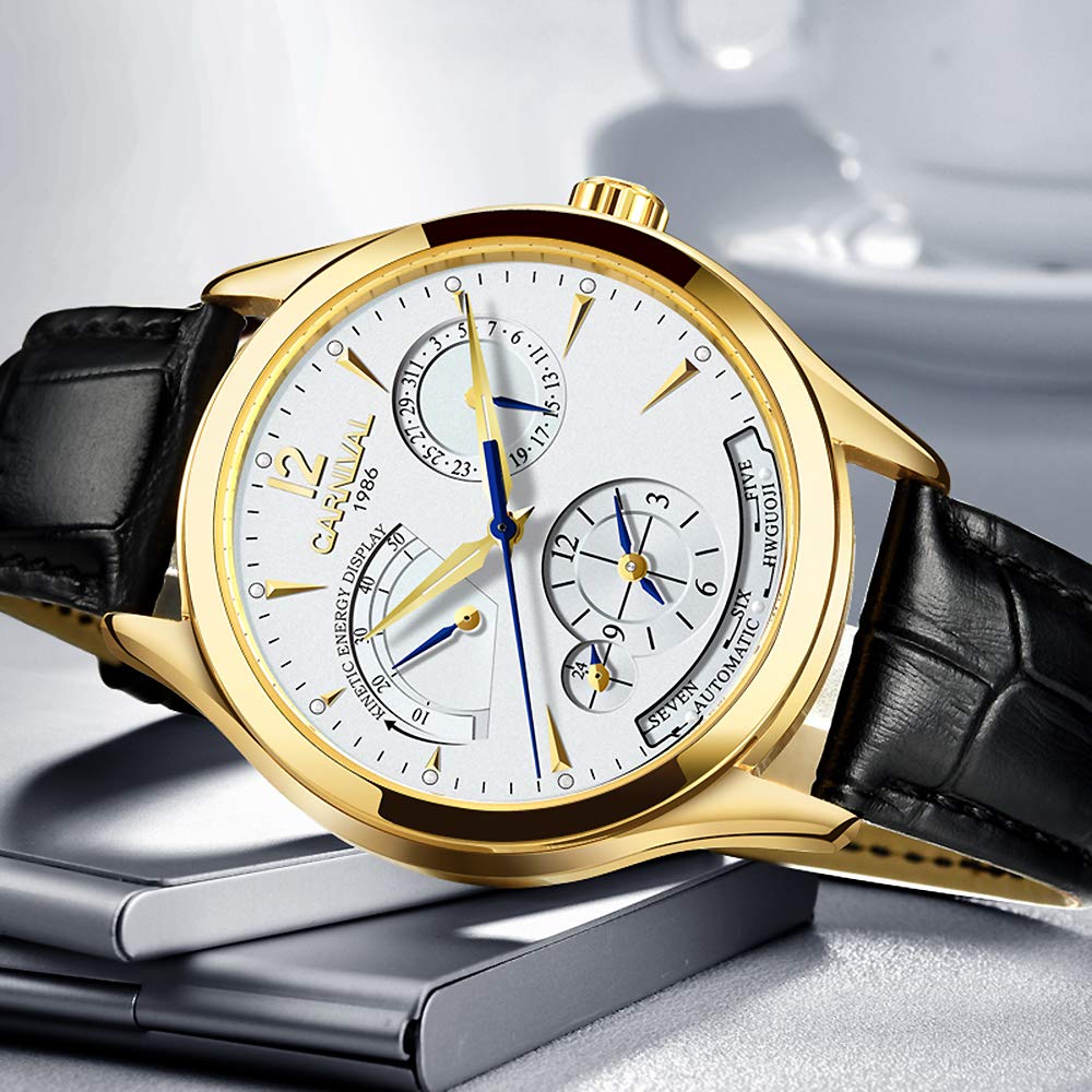 Automatic Men's Analog Dress Watch with Kinetic Energy Display - Stylish Casual Timepiece for Business, Office & Everyday Wear