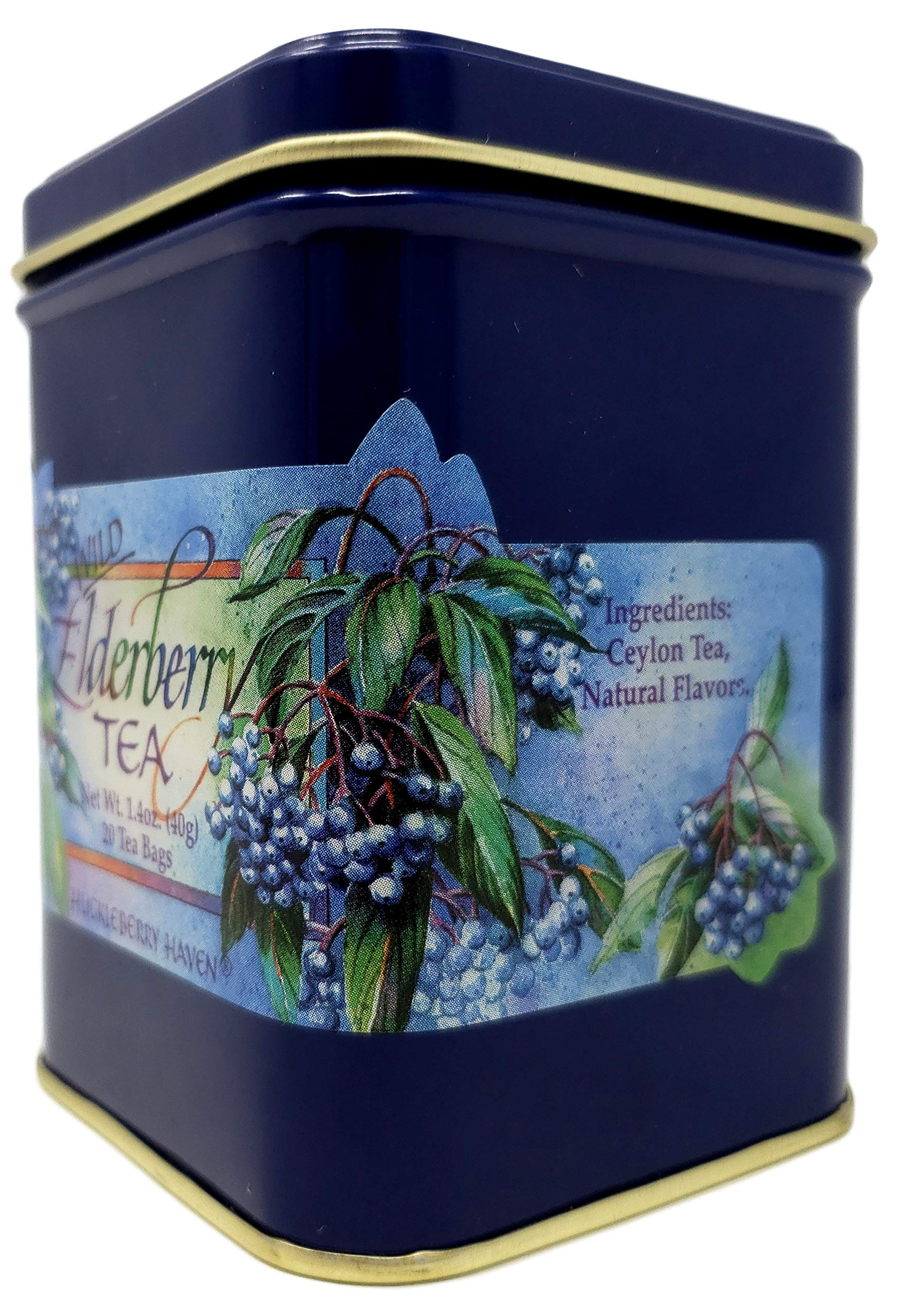 Organic Wild Elderberry Tea Bags - Huckleberry Haven (20 Count) - Immune Support & Antioxidant Boost for Cold & Flu Season
