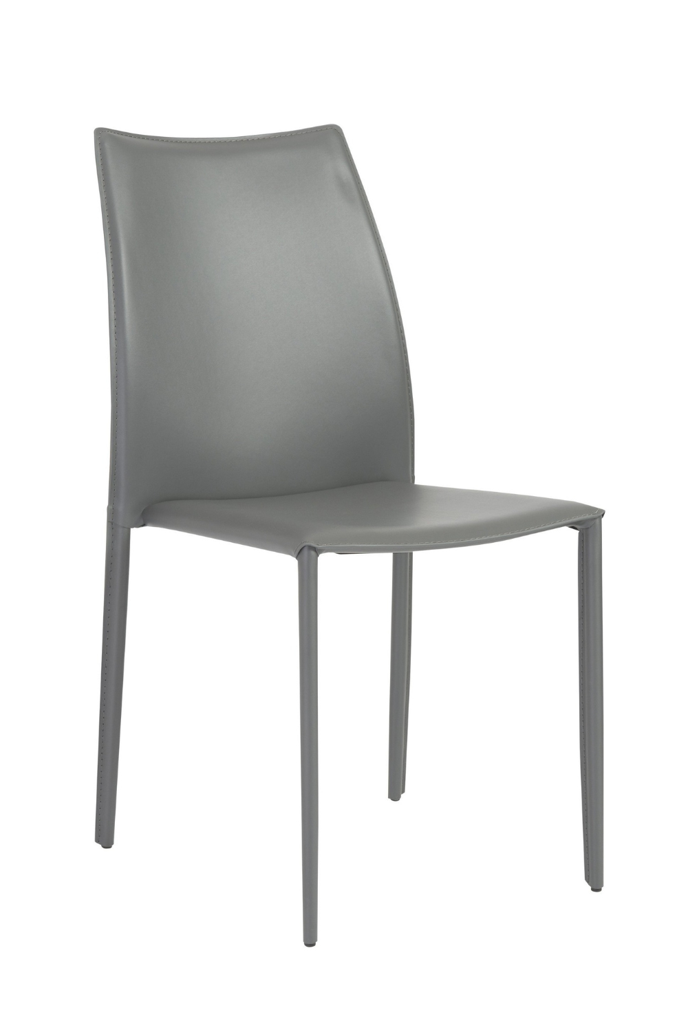 Euro Style Dalia Stacking Side Leather Chairs - Set of 2, Modern Stackable Dining Chairs for Small Spaces, Kitchen, Office or Outdoor Use