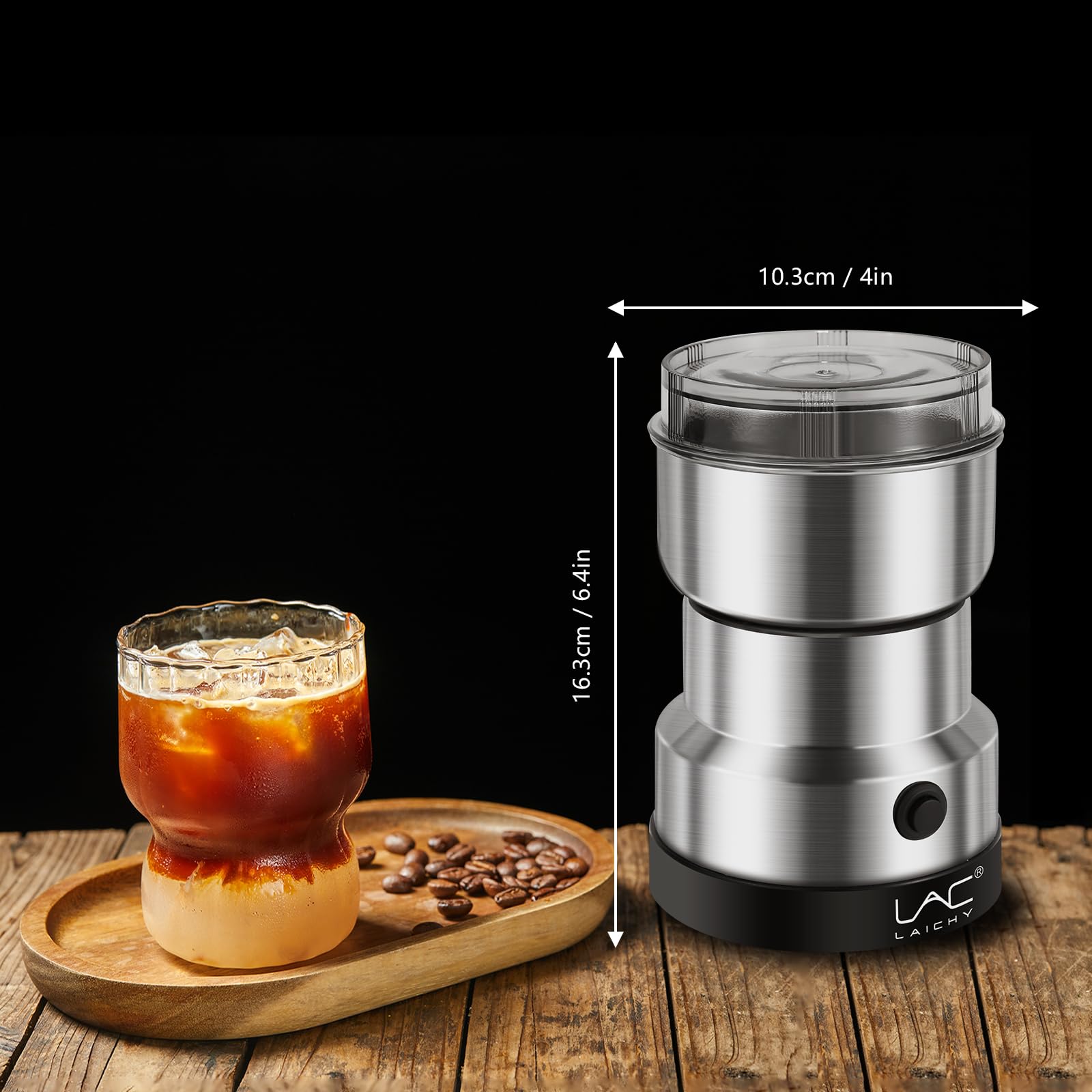 Electric Coffee Grinder & Spice Grinder - 150W Fast Grinding (10s) - Stainless Steel Blade for Coffee Beans, Nuts, Seeds, Rice & Seasonings - Perfect for Home Kitchen, Camping & Coffee Shops