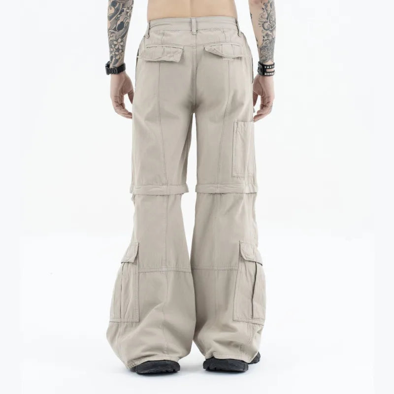 American Style Men's Denim Jeans - Casual Distressed Washed-Out Straight Leg Pants with Large Pockets | Comfortable Loose Fit for Everyday Wear, Street Style & Outdoor Activities