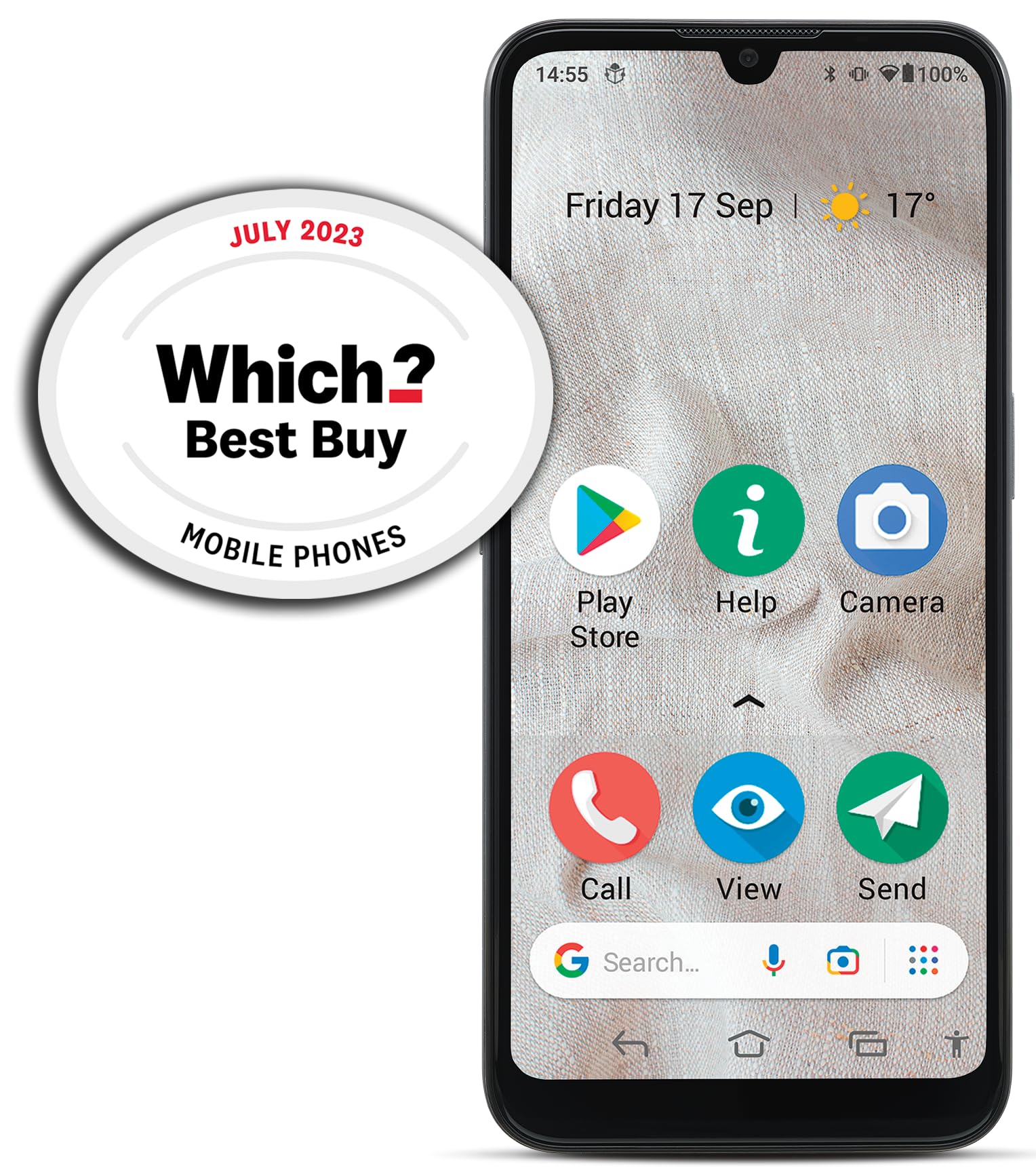 Doro 8100 4G Unlocked Senior Smartphone - Easy-to-Use Mobile Phone with 13MP Triple Camera | Waterproof Android Device | 6.1