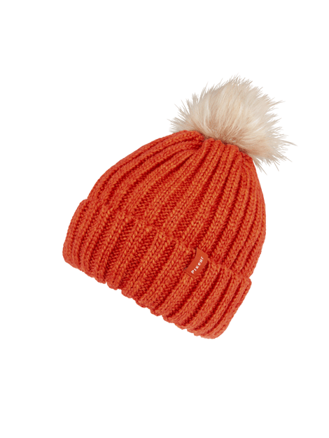 Pikeur Winter Hat with Faux Fur Pom Pom - Warm Knitted Beanie for Women & Men - Perfect for Skiing, Snowboarding & Cold Weather Outdoor Activities