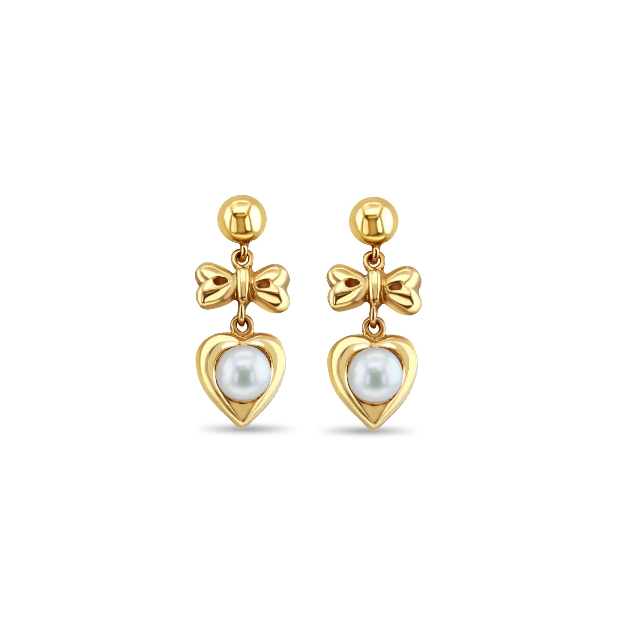 Heart & Bow Shaped Pear Drop Dangling Earrings for Women - Elegant Crystal Bridal Jewelry Gift for Wedding, Anniversary & Valentine's Day