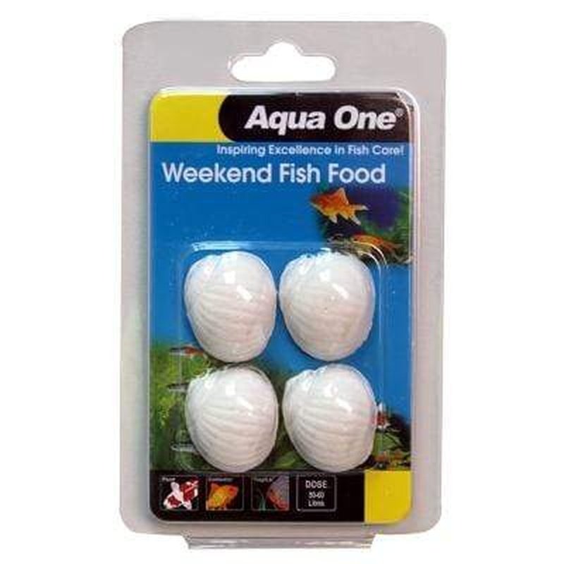 Aqua One Block Weekend Fish Food 20g - Slow Release Vacation Fish Feeder for Tropical & Goldfish - Perfect for Weekends & Holidays