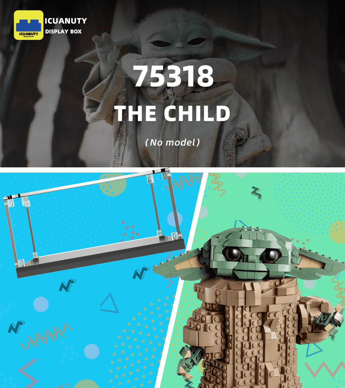 LEGO Star Wars The Mandalorian The Child 75318 Display Case - Protective Showcase for Collectible LEGO Sets - Perfect for Home Decor, Office Display & Gift for Star Wars Fans