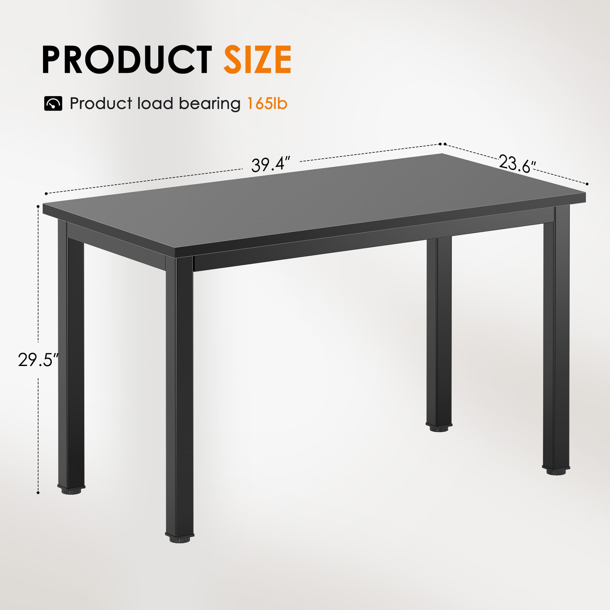 DlandHome 39 Inch Compact Computer Desk - Small Space Writing Desk, Study Table for Students & Home Office, Black | Perfect for Dorm Rooms, Apartments & Workspaces