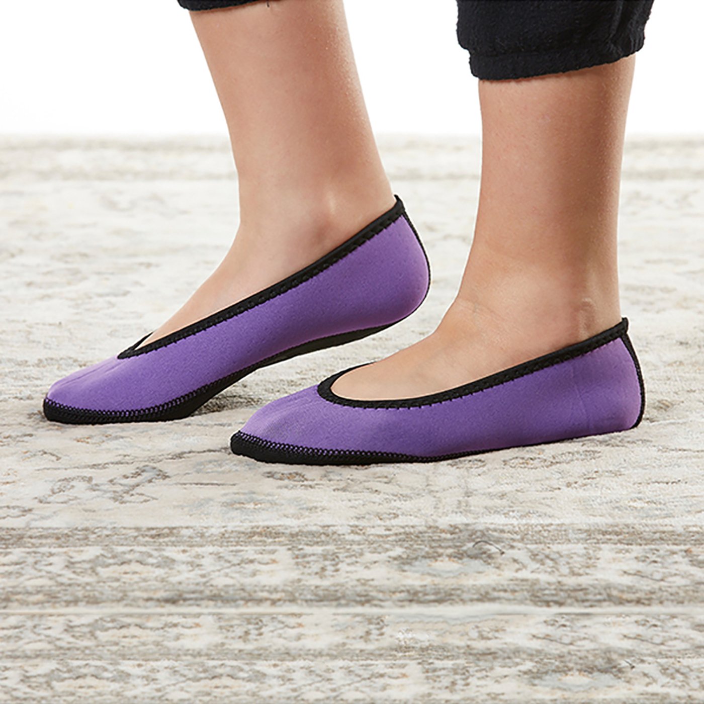 Nufoot Women's Ballet Flats - Comfortable Travel Slippers, Yoga Socks & Indoor Shoes for Home, Gym, Office and Relaxation