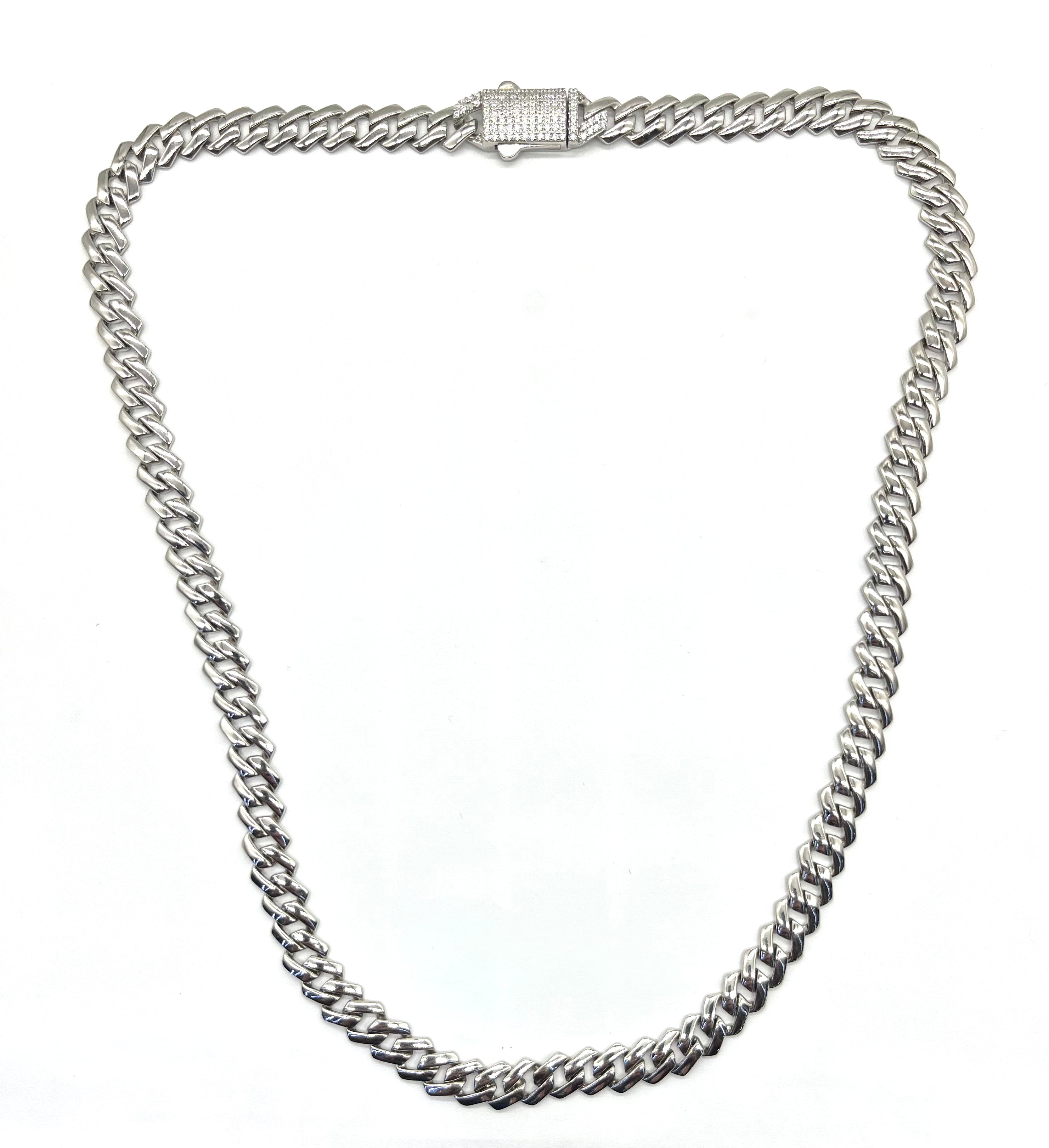 Sterling Silver Monaco Necklace with Cubic Zirconia Clasp - Elegant Jewelry Gift for Women, Perfect for Weddings, Anniversaries & Special Occasions