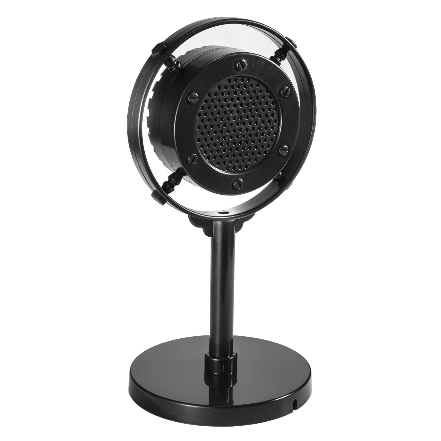 Vintage Retro Condenser Microphone Prop - 1930s-1940s Style Antique Plastic Mic for Film, Theater & Photography - Perfect for Holiday Parties, Cosplay & Vintage Themed Events - Black