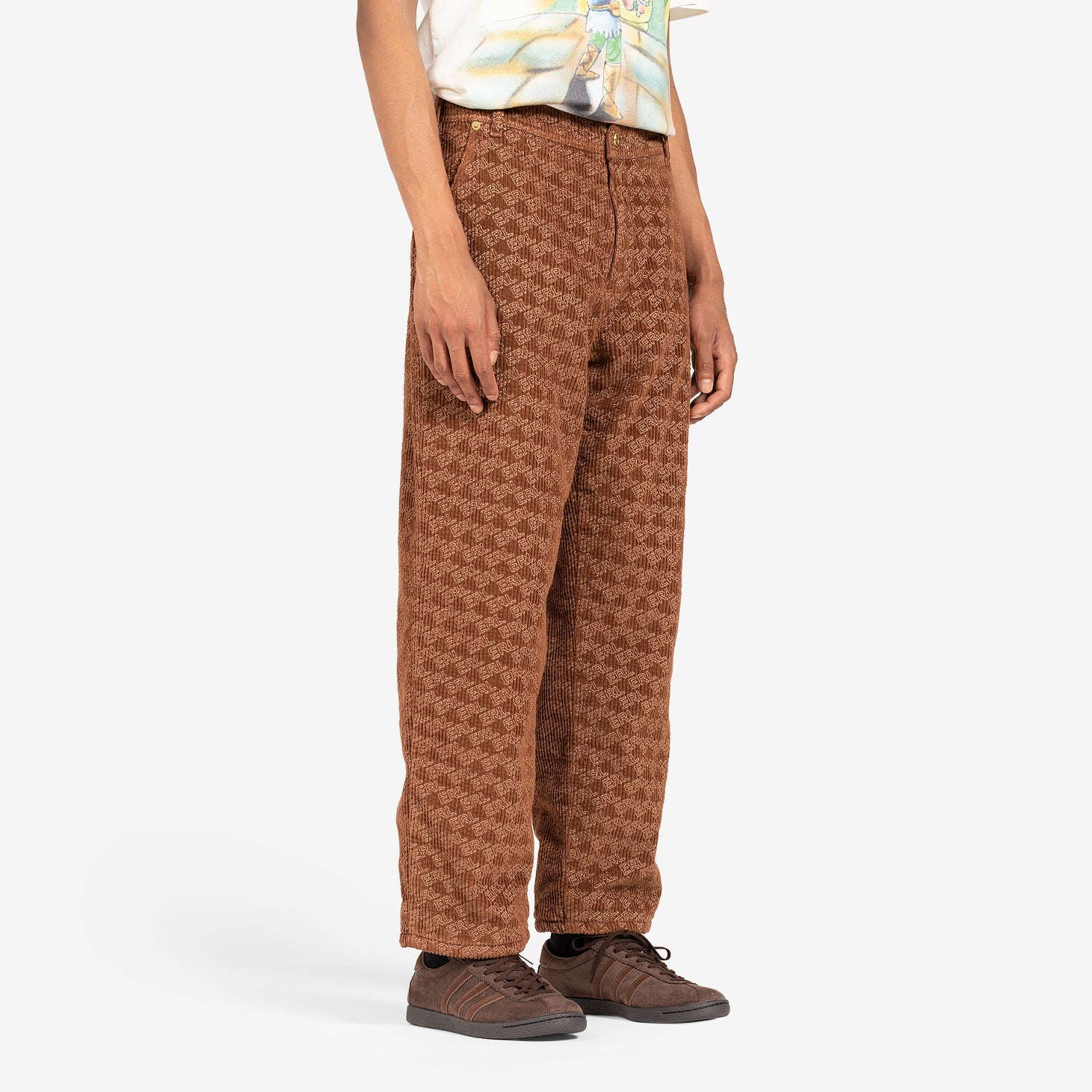 Stylish Corduroy Embossed Pants for Women - Comfortable Woven Brown Trousers - Perfect for Casual Outfits, Office Wear & Fall Fashion