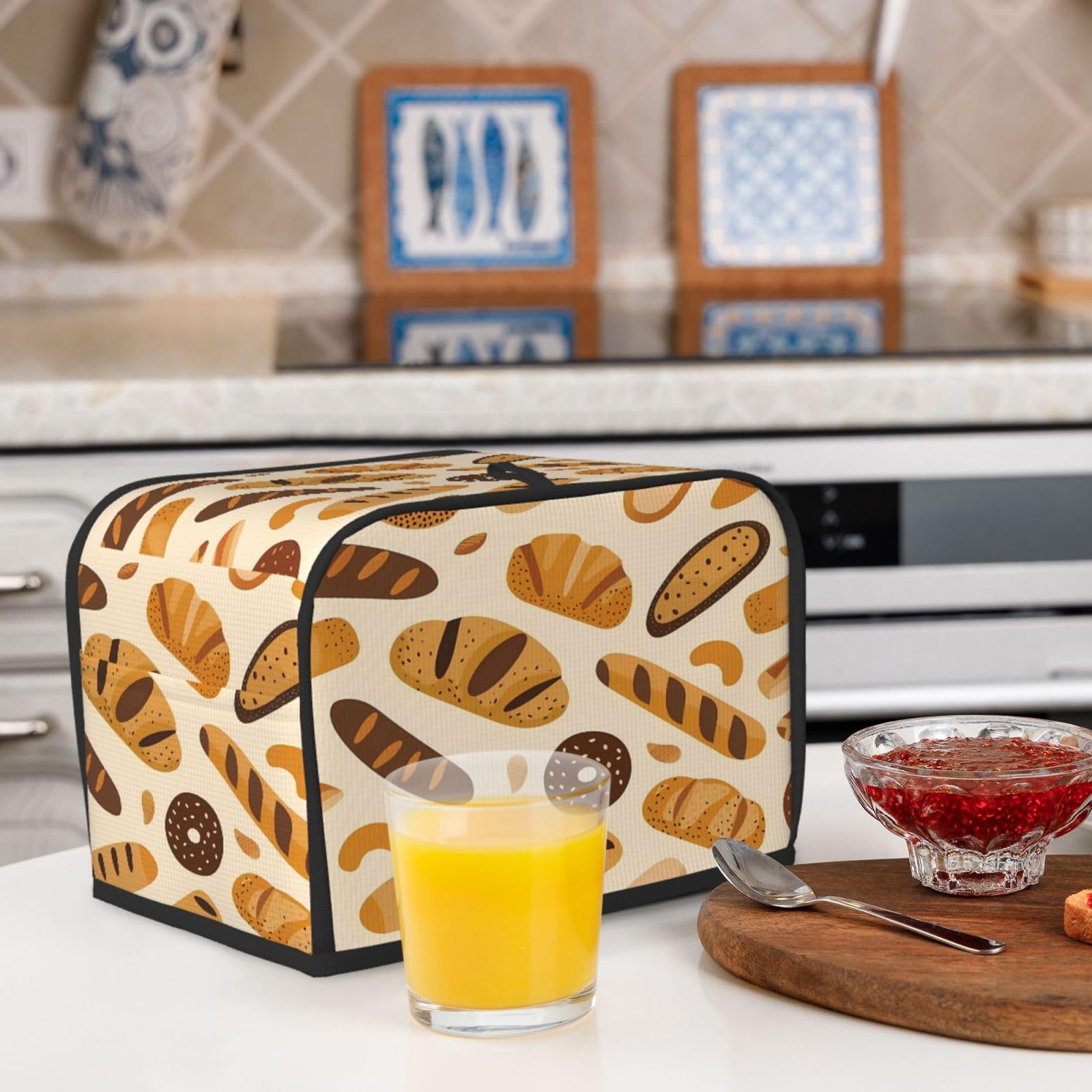 2 Slice Toaster Cover - Waterproof Appliance Cover with Hang Loop for Bread, Pastries & Baker - Perfect for Kitchen Countertop Protection & Decor