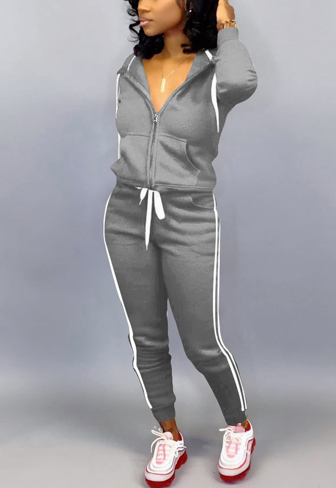 Mrskoala Women's 2-Piece Tracksuit Set - Soft Jogging Outfit with Pockets for Workout, Running & Lounge Wear | Gym, Yoga, Travel & Casual Comfort