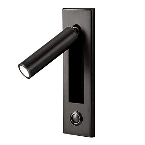 Modern Headboard Wall Light with Recessed Switch - Black LED Bedside Lighting for Living Room & Bedroom - Perfect for Reading, Relaxing & Creating Ambiance