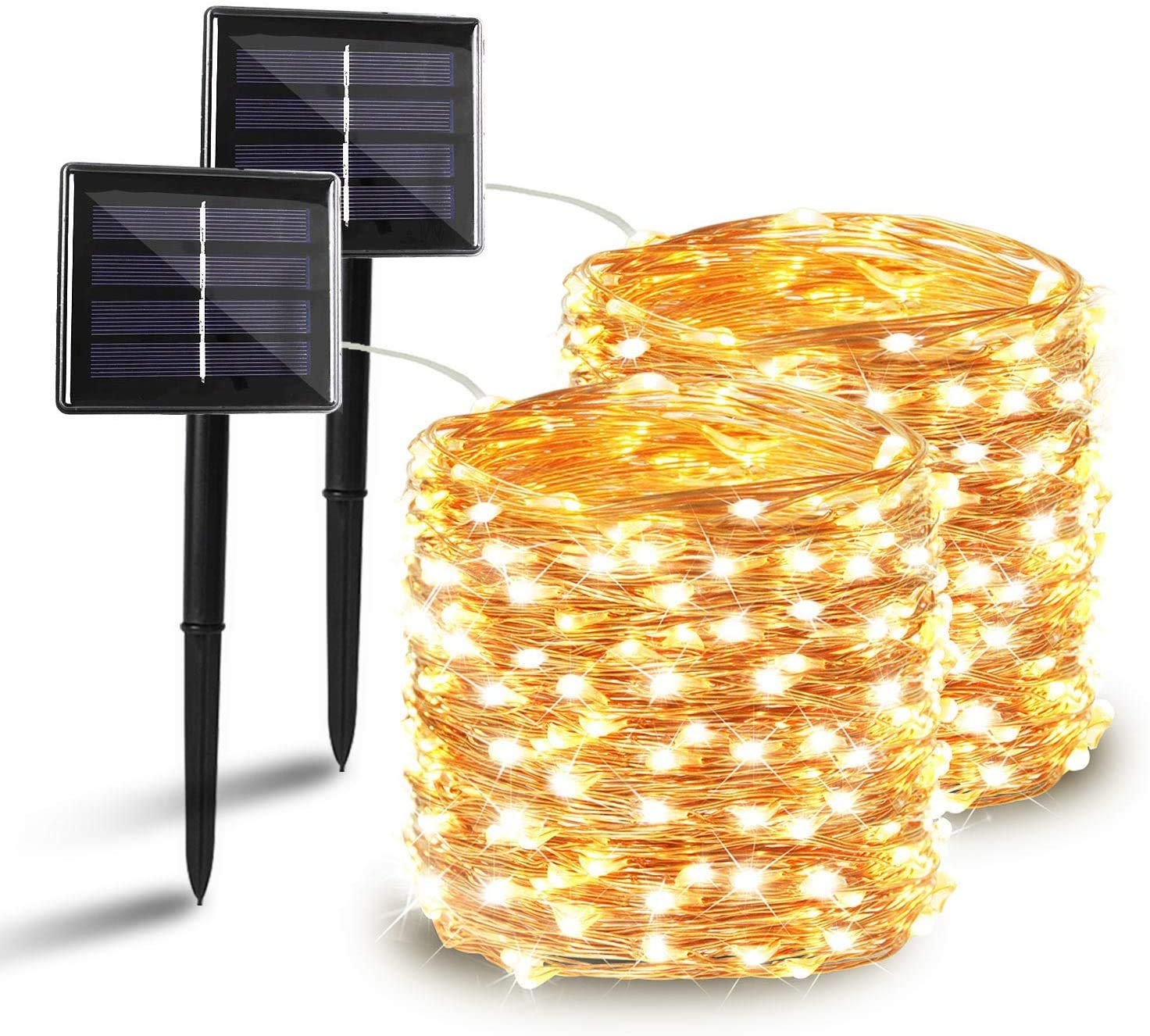 200 LED Solar String Lights 65.6FT Outdoor - Waterproof Solar Powered Fairy Lights with 8 Lighting Modes, Copper Wire for Patio, Yard, Garden, Christmas Tree, Wedding & Party Decorations - Perfect for Backyard, Landscape, Holiday and Special Events Lighting