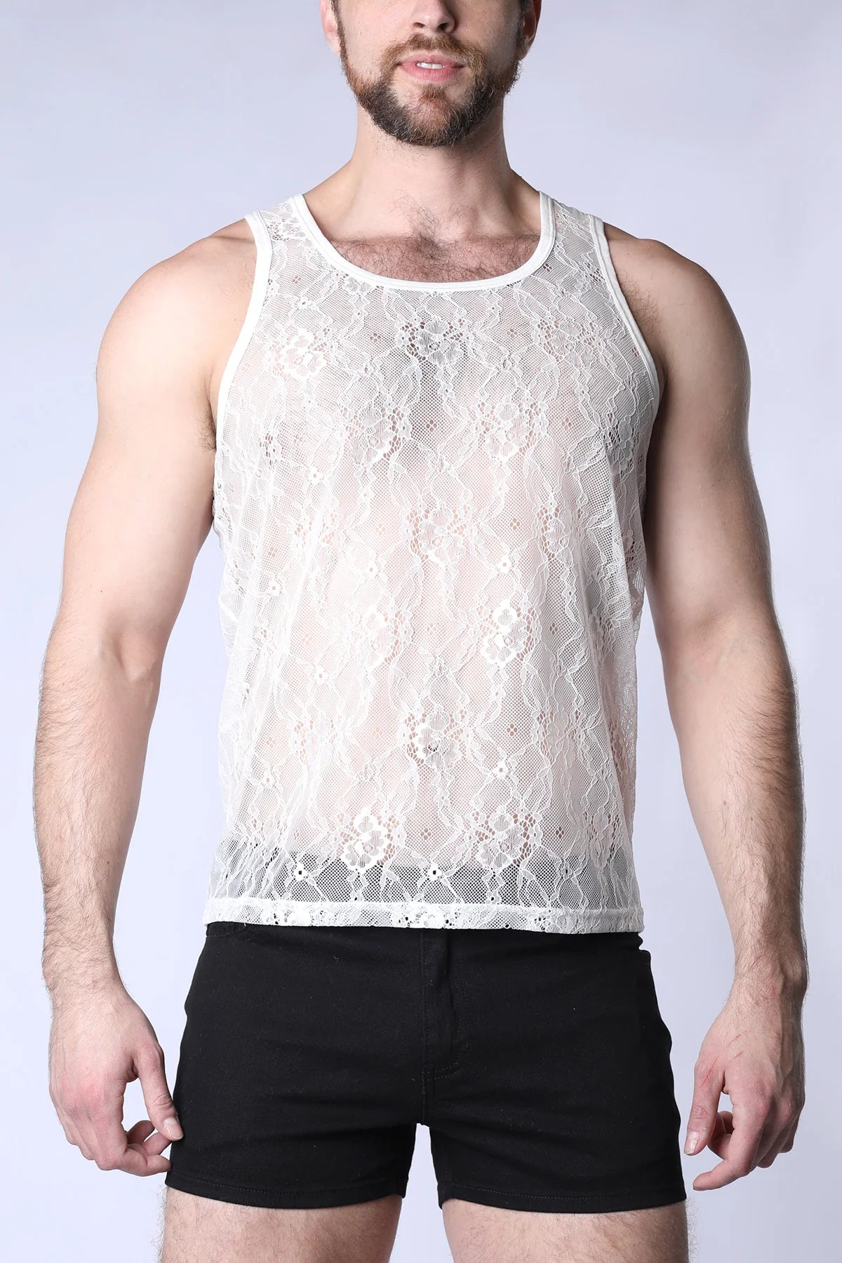 Timoteo Positano Lace Tank Top Women's White - Elegant Summer Blouse for Beach, Wedding & Casual Outfits
