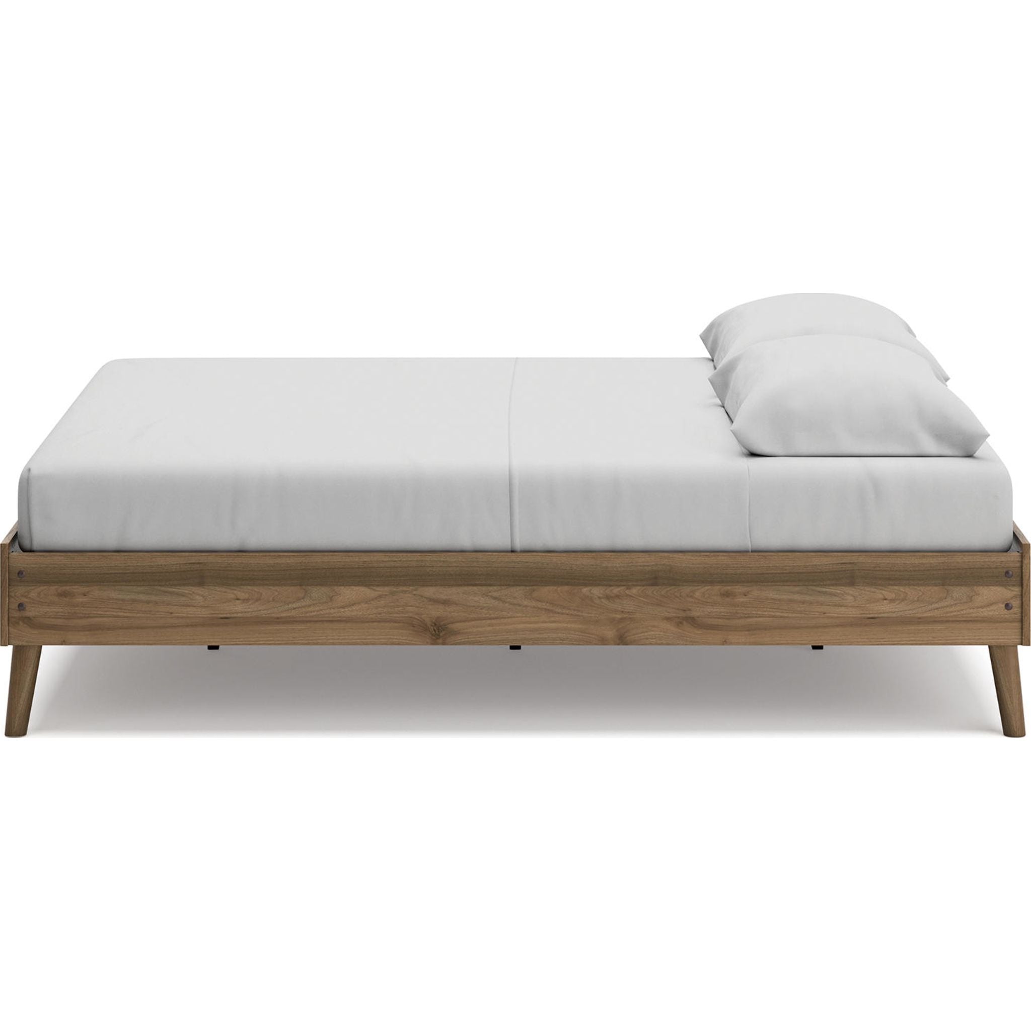 Aprilyn Queen Platform Bed Frame with Headboard - Honey Finish, Modern Minimalist Design for Bedroom, Sturdy Wooden Slat Support, Easy Assembly, Perfect for Master Bedroom, Guest Room, or Studio Apartment