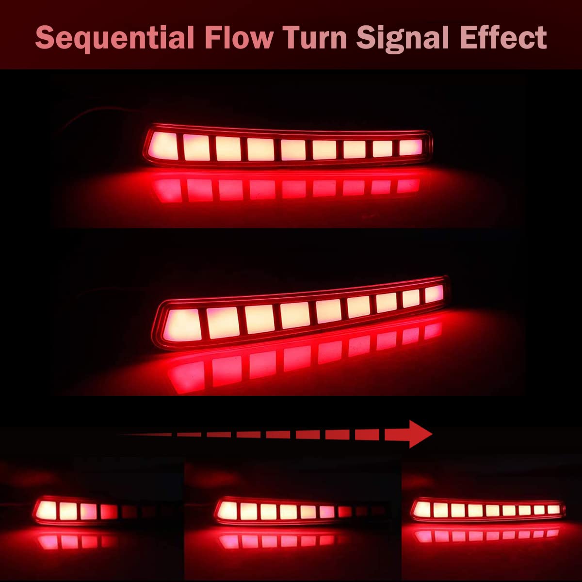 2020-2021 Toyota Corolla LED Reflector Tail Lights - Red Lens Sequential Turn Signal Brake Lights for Corolla L/LE/SE Models - Perfect for Night Driving & Enhanced Rear Visibility
