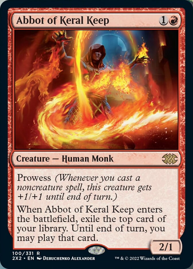 Abbot of Keral Keep - Double Masters 2022 MTG Card - Rare Magic: The Gathering Game Card for Commander and Modern Decks | Collectible Trading Card Game Accessory for Fantasy Strategy Gamers