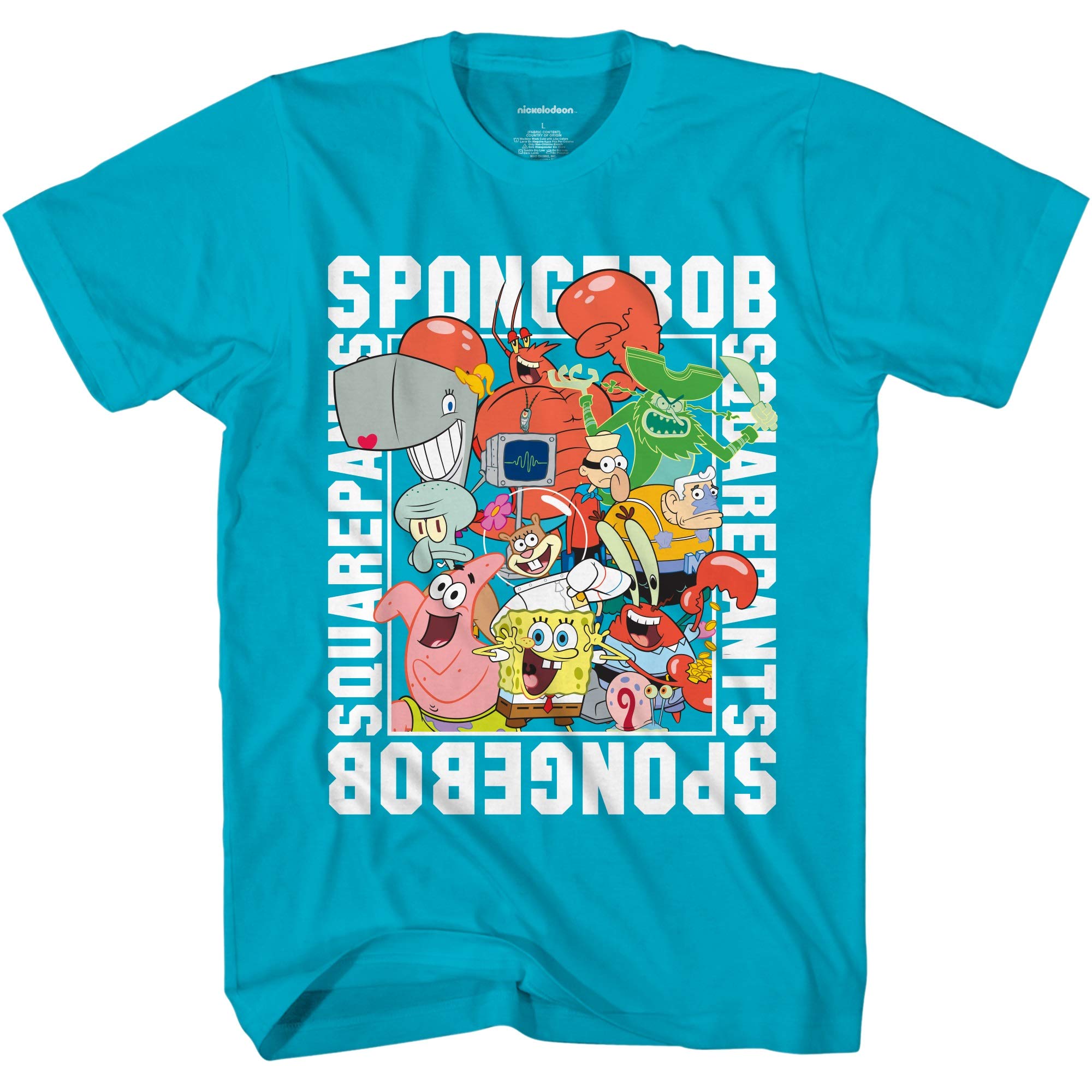 SpongeBob SquarePants Boys Short Sleeve Cartoon Character T-Shirt - Spongebob, Patrick, Squidward & Mr Krabs Graphic Tee for Kids | Birthday Gift, School Wear, Summer Outfit