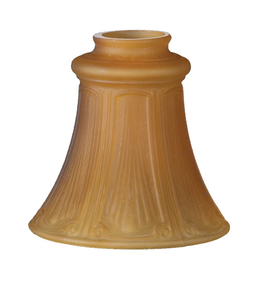 B&P Lamp® 5.5英寸高缎面琥珀色灯罩，2.25英寸唇形适配器，适用于客厅、卧室和餐厅照明