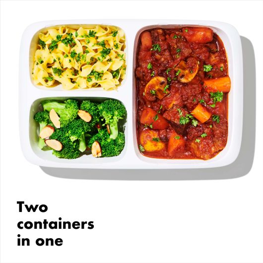 Prep & Go Divided Food Storage Container 970ml - Perfect for Meal Prep, Lunch Box, and Portion Control - BPA-Free, Leak-Proof, Microwave & Dishwasher Safe