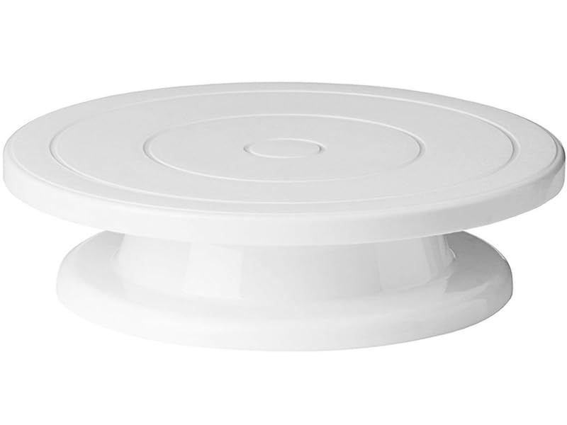 11 Inch Rotating Cake Stand Turntable - Smooth Revolving Baking Supplies for Cakes, Cupcakes, Cookies & Muffins (White) | Perfect for Home Baking, Cake Decorating & Dessert Displays