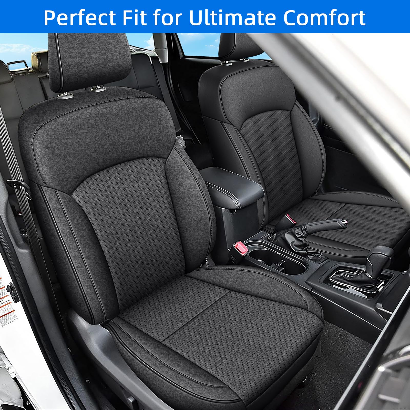 Premium Subaru Forester Seat Covers Full Set (2014-2018 Models) - Black Car Seat Protectors for Enhanced Comfort & Style | Perfect for Road Trips, Daily Commutes & Outdoor Adventures