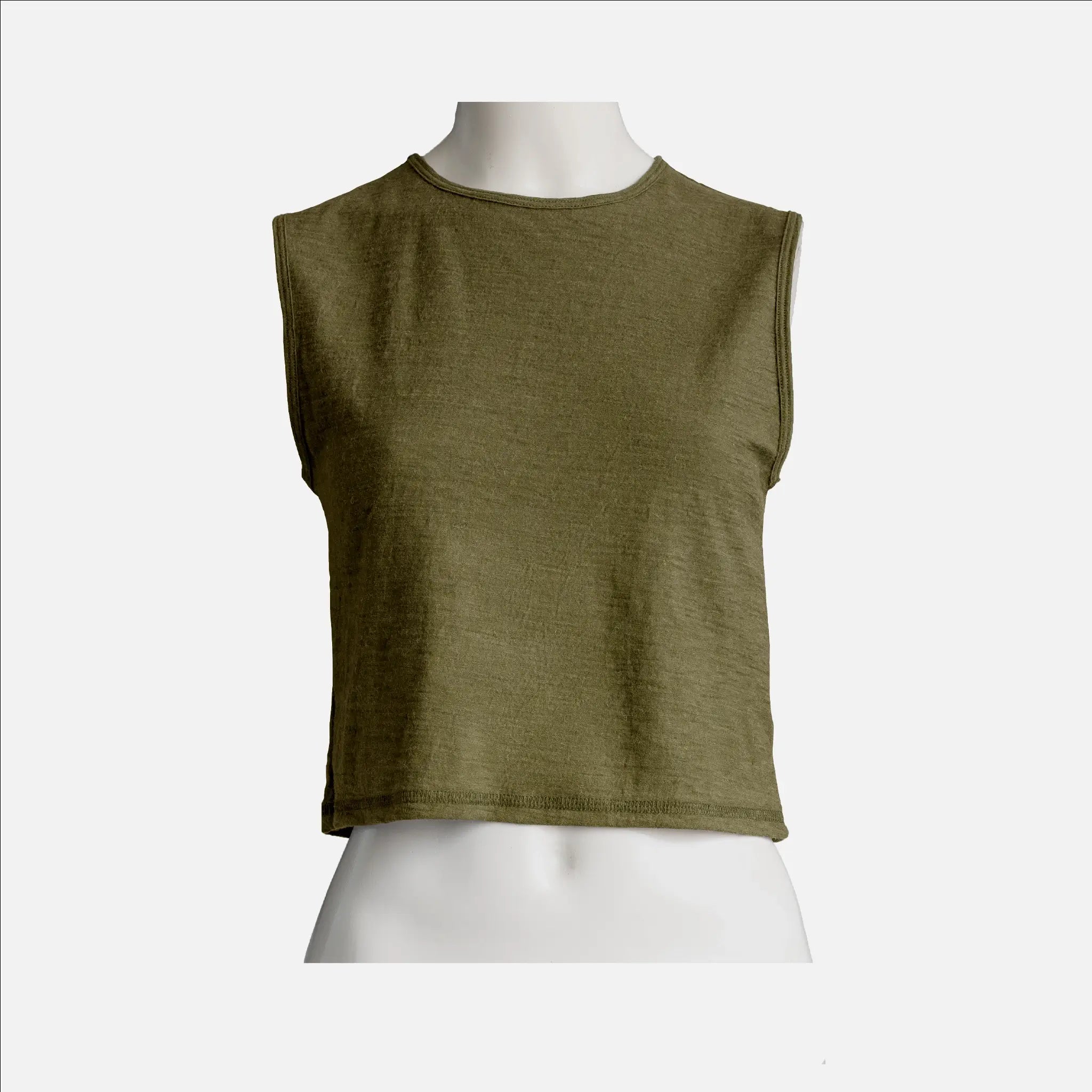 Women's Alpaca Wool Crop Tank Top - 160 Ultralight Soft & Breathable Summer Tops for Yoga, Beach & Casual Wear