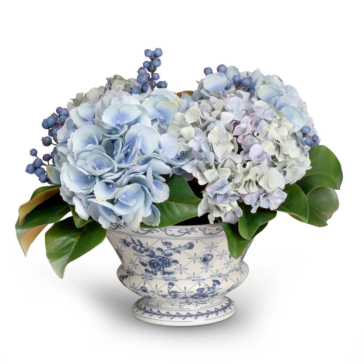 Beautiful Hydrangea and Blueberry Floral Arrangement - Perfect for Home Decor, Weddings & Special Events