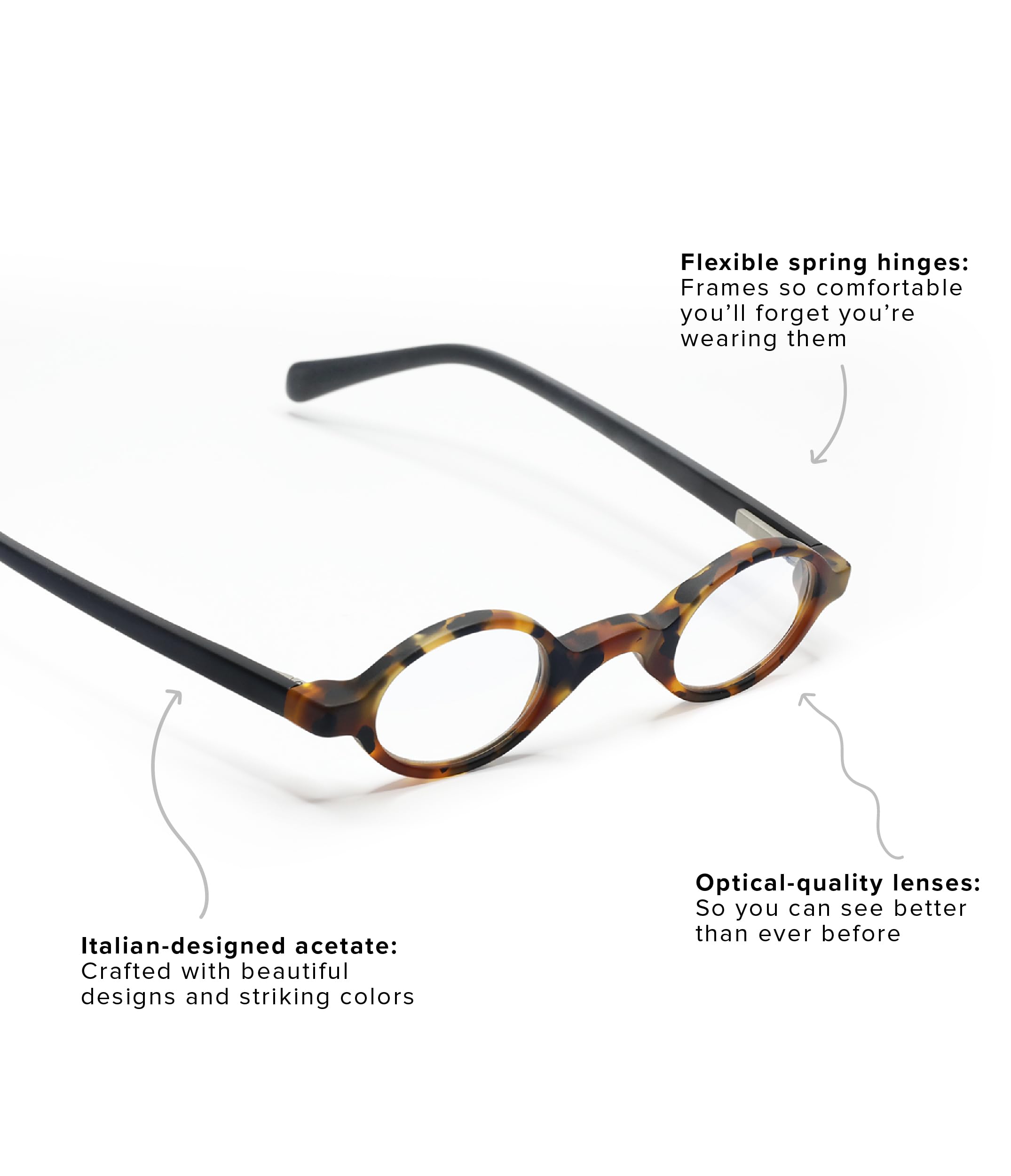 eyebobs - Old Money Premium Reading Glasses for Men & Women | Oval Frame for Narrow Faces | 0.0x to 4.0x Strength | Perfect for Reading, Computer Work & Office Use