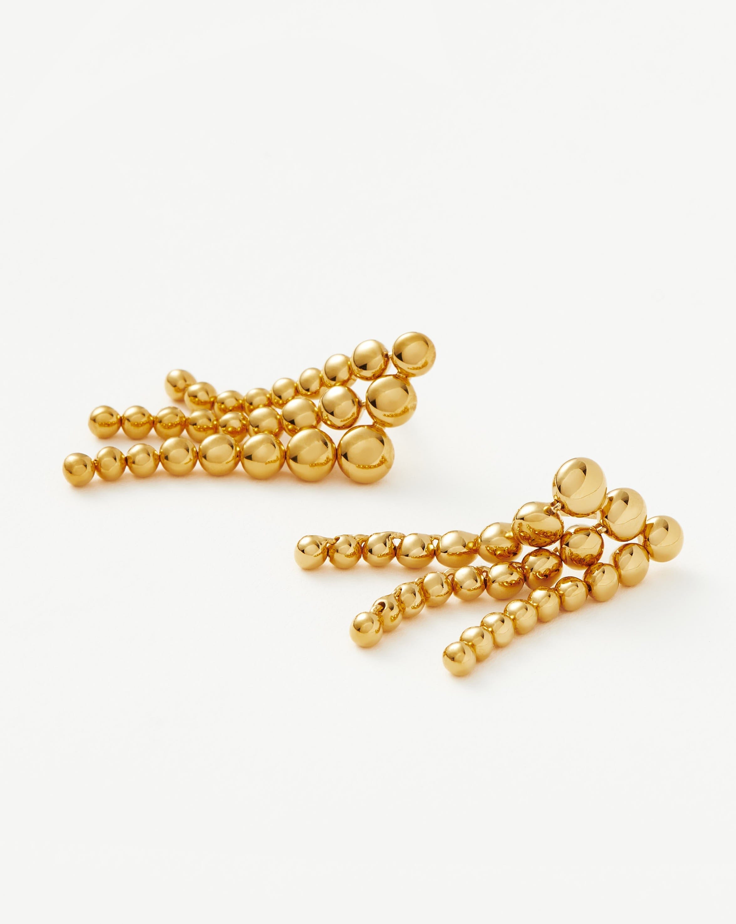 18k Gold Vermeil Beaded Waterfall Drop Earrings for Women – Elegant Dangling Jewelry for Parties, Weddings & Special Occasions