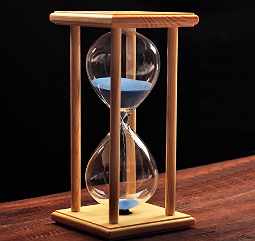 Original Wooden Frame Hourglass with Blue Sand - 30 Minute Sand Timer for Home Decor, Meditation & Classroom Activities