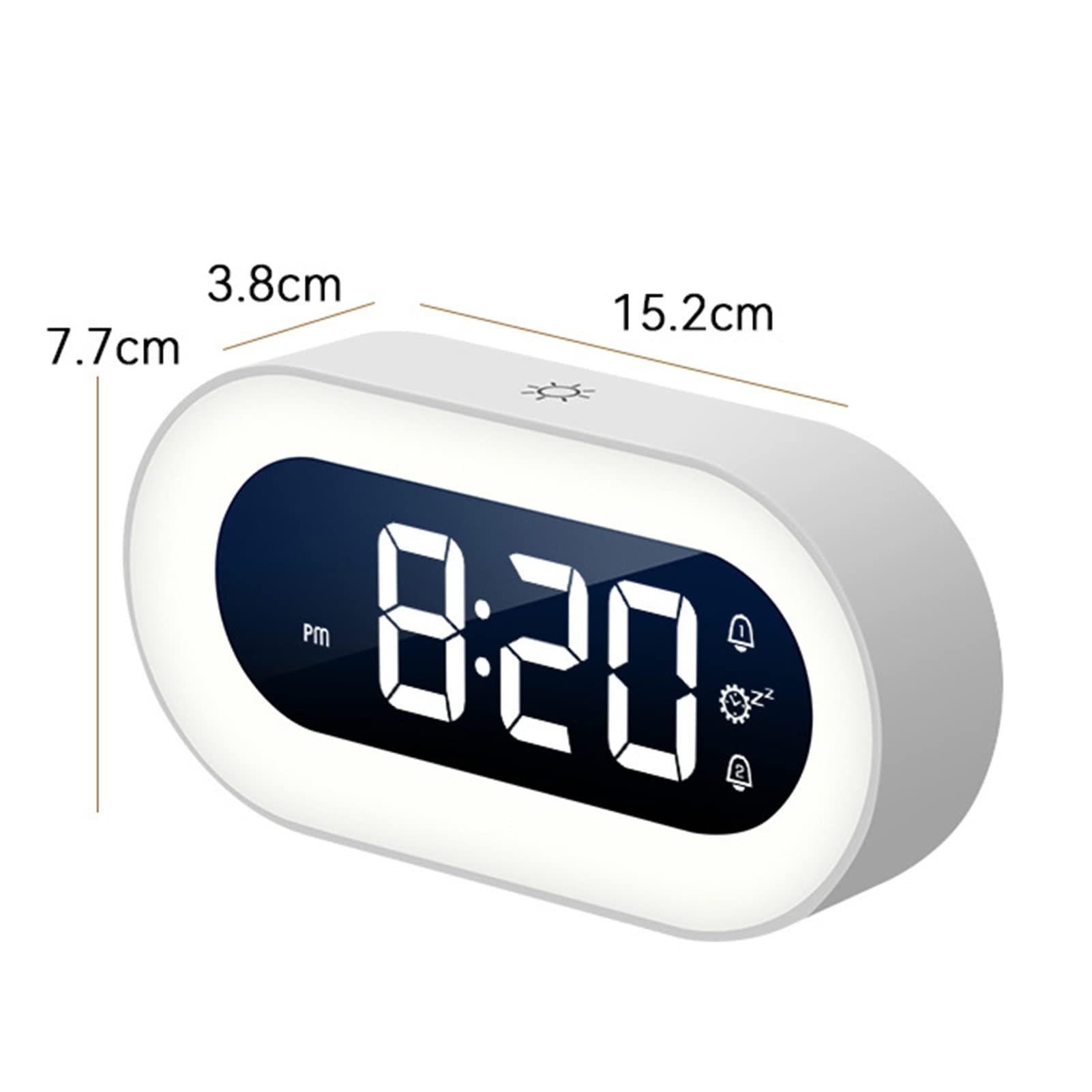 Portable Travel Alarm Clock - Silent Digital Electronic Clock for Bedroom, Dormitory, Office | White | Perfect for Home, Travel & Nightstand Use