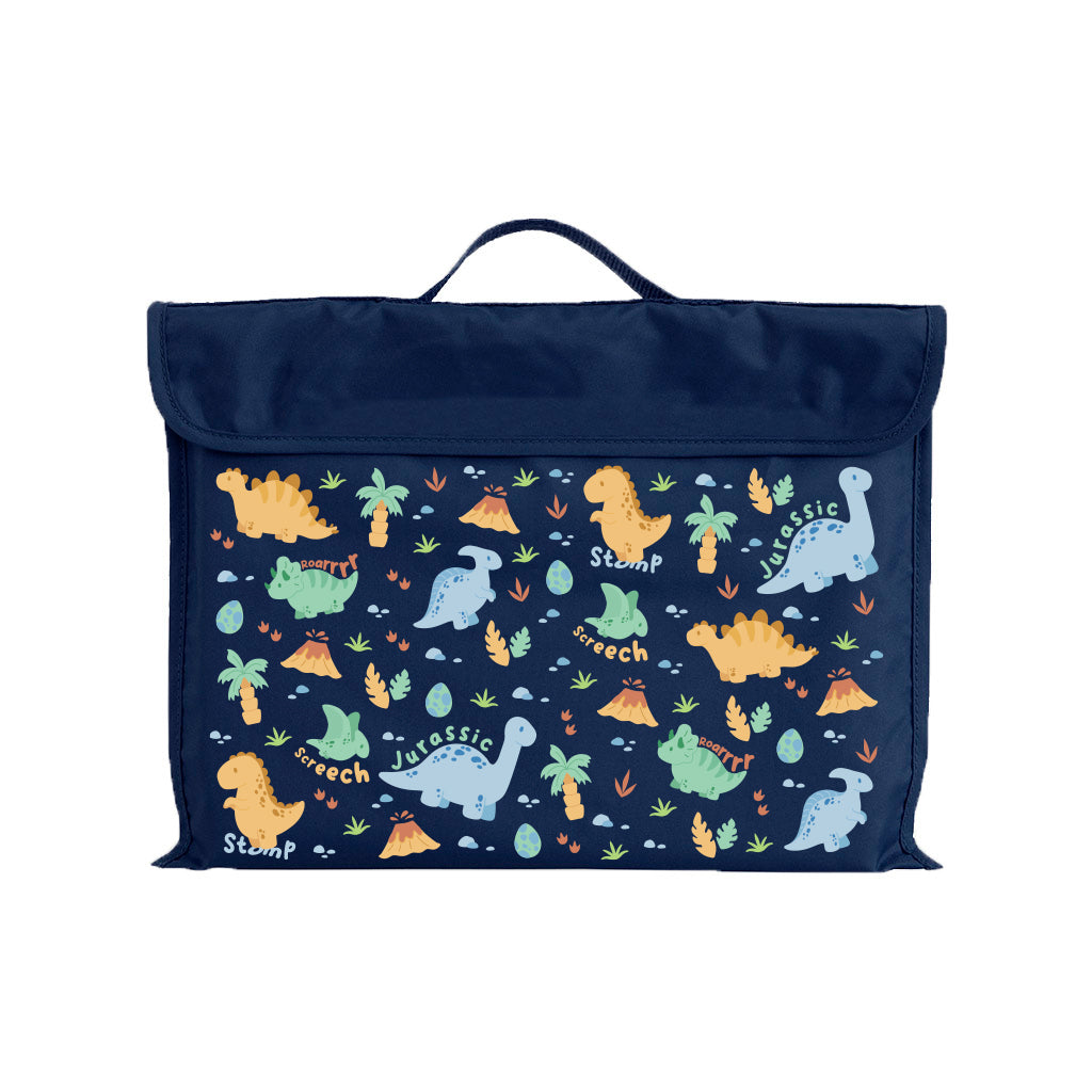Dinosaur Themed Eco-Friendly Reusable Library Book Bag - Perfect for School, Grocery Shopping & Outdoor Adventures