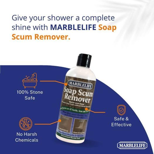 Powerful Soap Scum Remover for Tile & Grout - Heavy Duty Bathroom Cleaner (15oz) - Eliminates Hard Water Stains & Shower Buildup - Ideal for Showers, Bathtubs & Ceramic Tiles