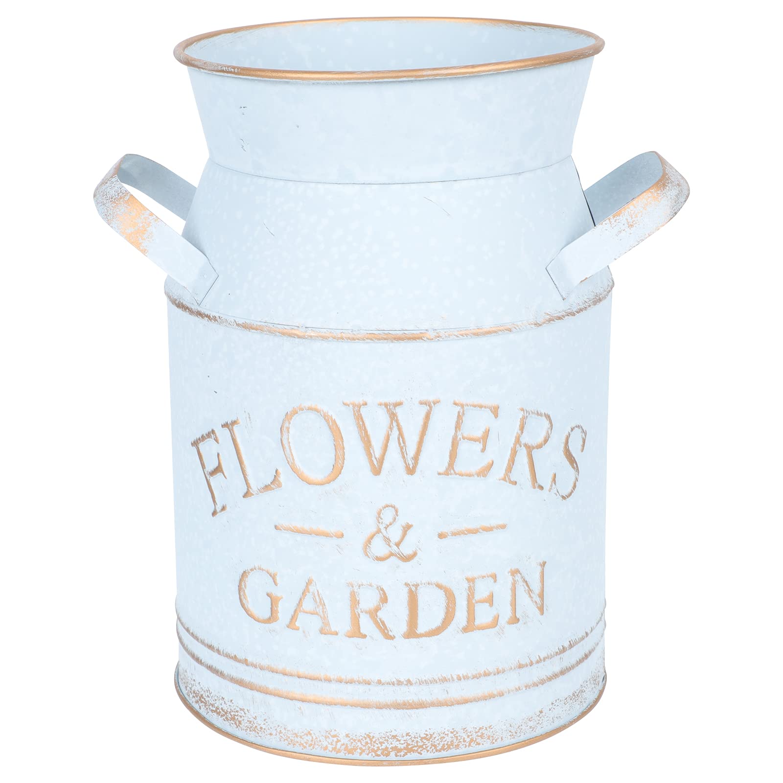 DOITOOL 1Pc Vintage Galvanized Flower Vase - Rustic Metal Flower Pot for Home Decor, Wedding Centerpiece, Kitchen & Garden Arrangement - Perfect Gift Idea for Housewarming & Special Occasions