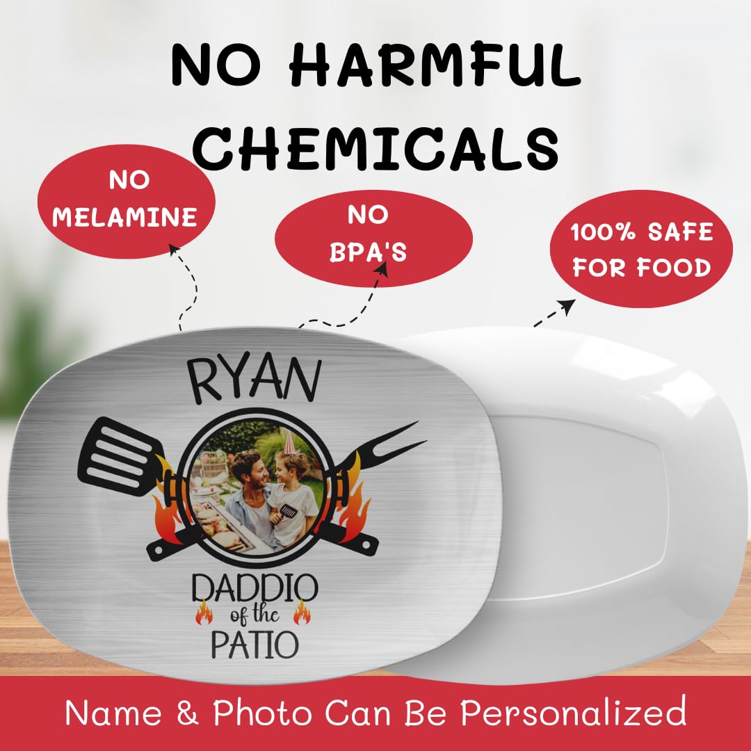 Personalized BBQ Grill Plate - Custom Birthday Gift for Dad, Perfect for Outdoor Grilling & Patio Parties