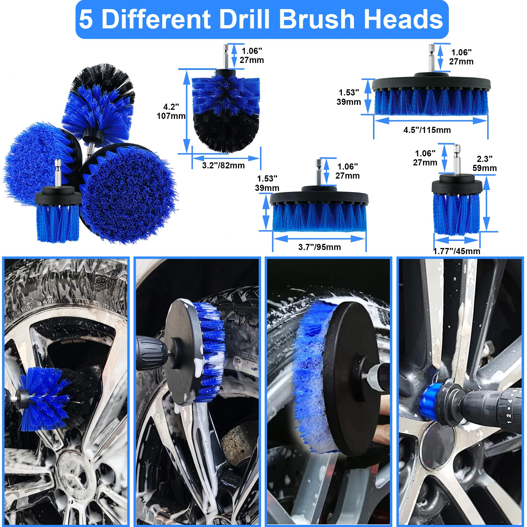 27Pcs Car Wash Cleaning Kit with Foam Gun - Auto Detailing Supplies & Tools Set with Wheel Drill Brush - Car Polishing Kit for Interior & Exterior - Perfect for DIY Car Washing, Detailing and Maintenance
