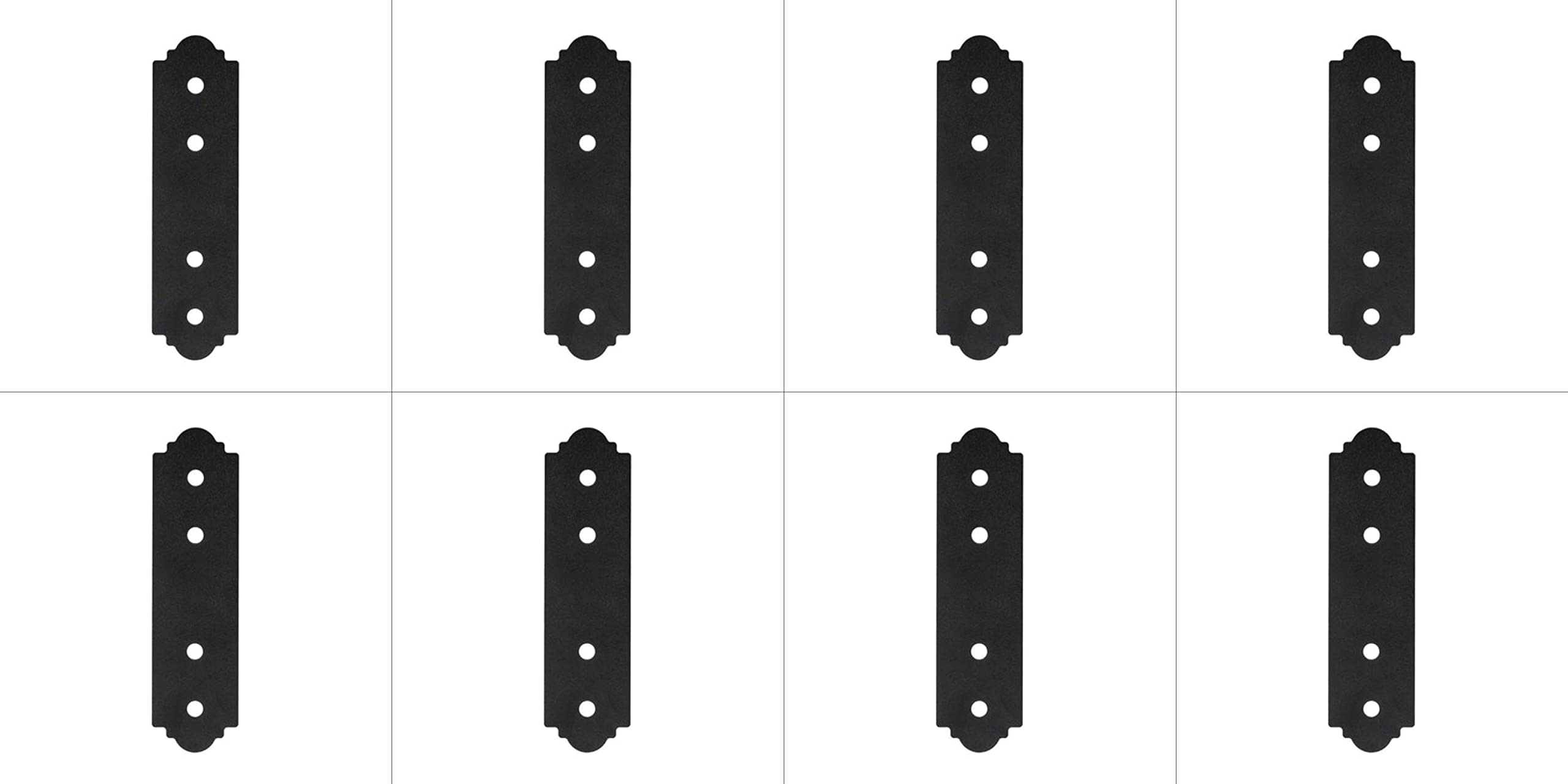 Simpson Strong Tie APST412 Outdoor Accents Mission Collection ZMAX Black Powder-Coated Strap for 4X - 8-Pack | Durable Metal Connectors for Deck Building, Fence Construction & Outdoor Projects