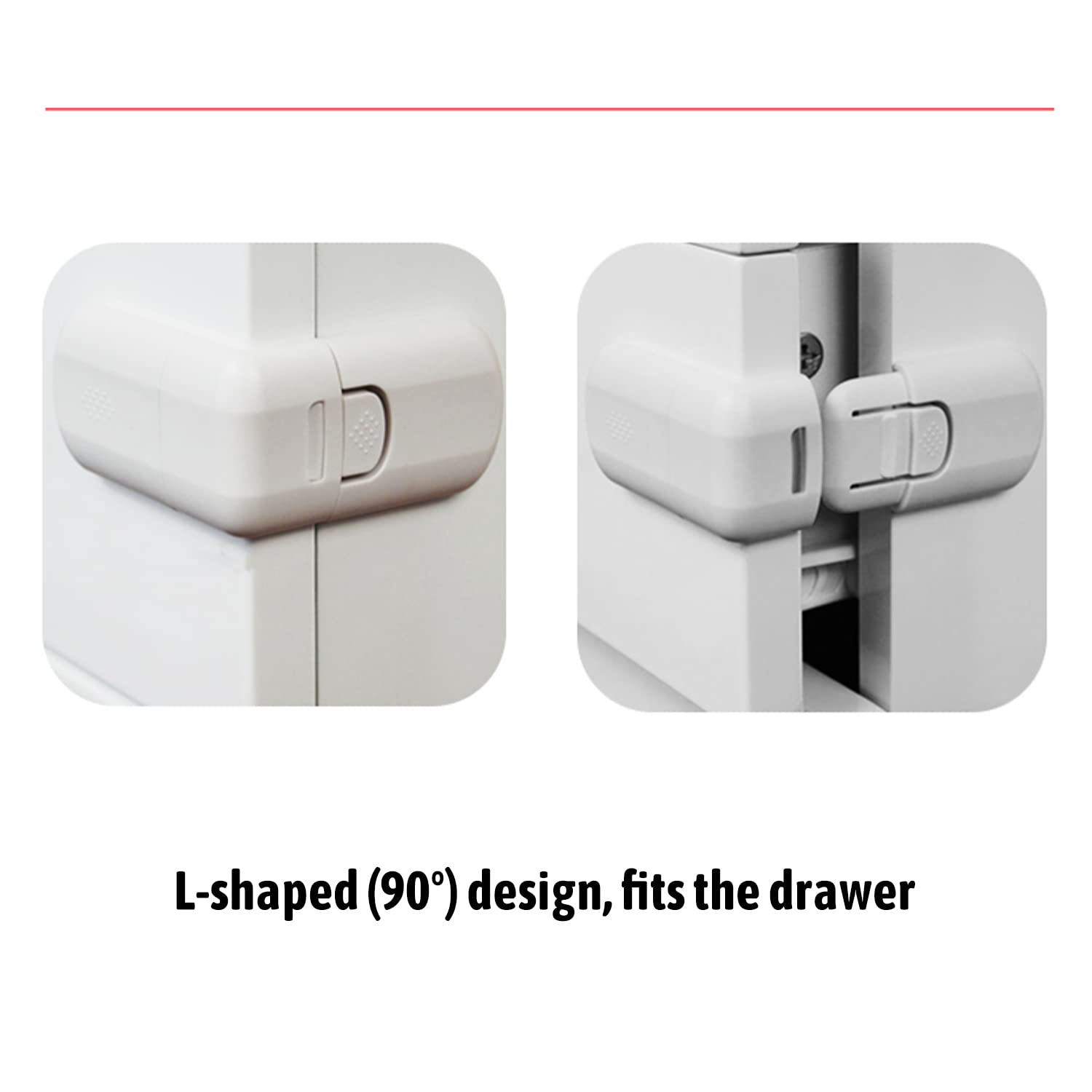 Baby Proofing Safety Locks - 2 Pack White ABS Plastic Multi-Use Adhesive Straps (68mm/2.68