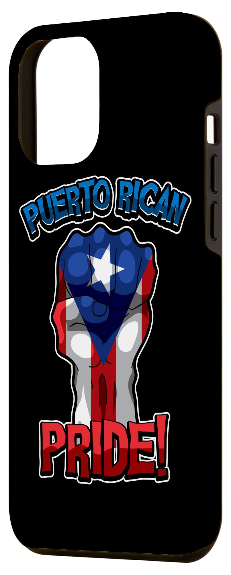 iPhone 12 Pro Max Case - Puerto Rican Pride Design with Raised Fist & Flag - Durable Protective Cover for iPhone 12 Pro Max (6.7