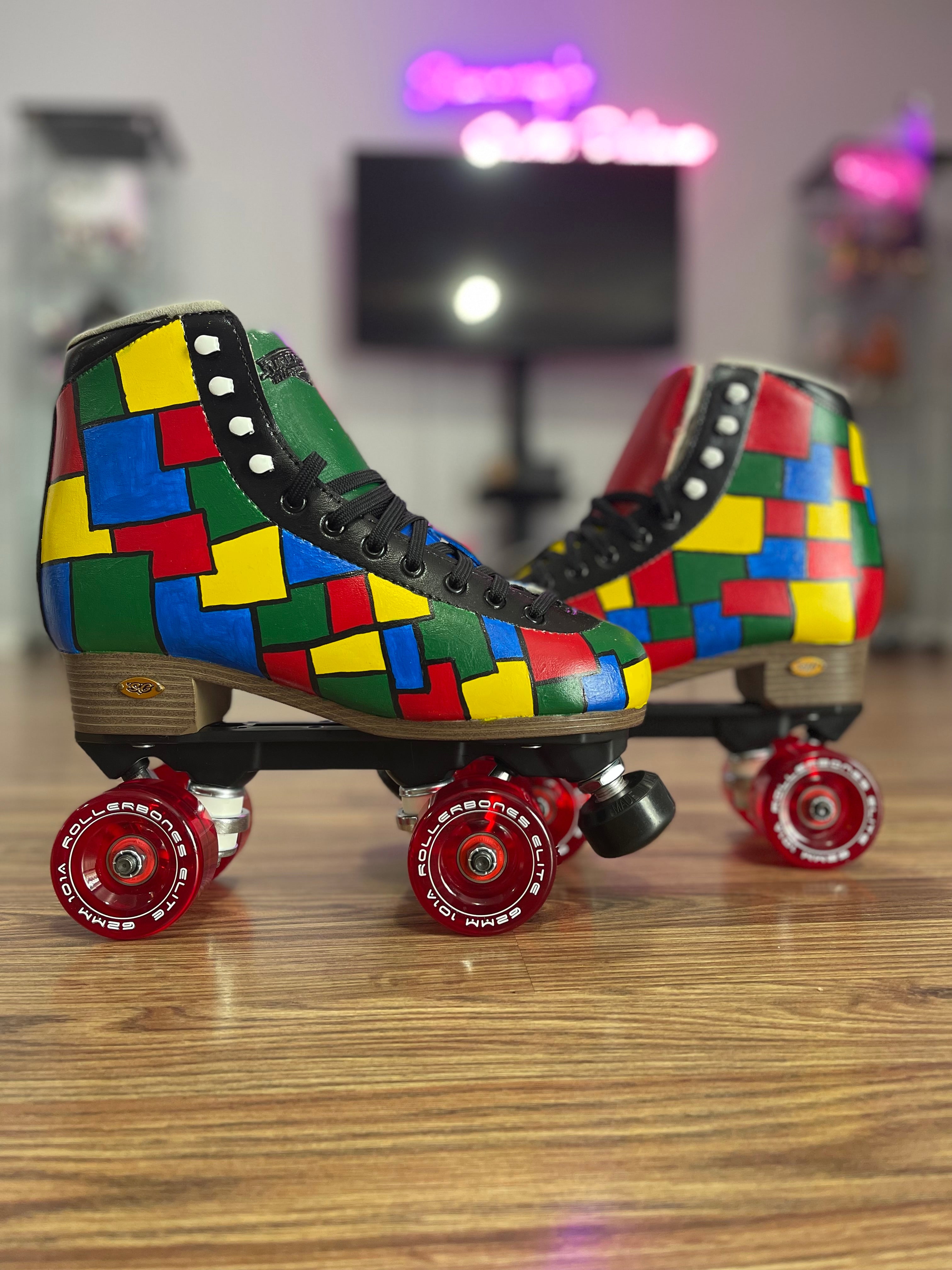 Custom Hand Painted Sure Grip Fames - Premium Skateboard Shoes for Women & Men - Perfect for Street Skating, Park Riding & Casual Wear