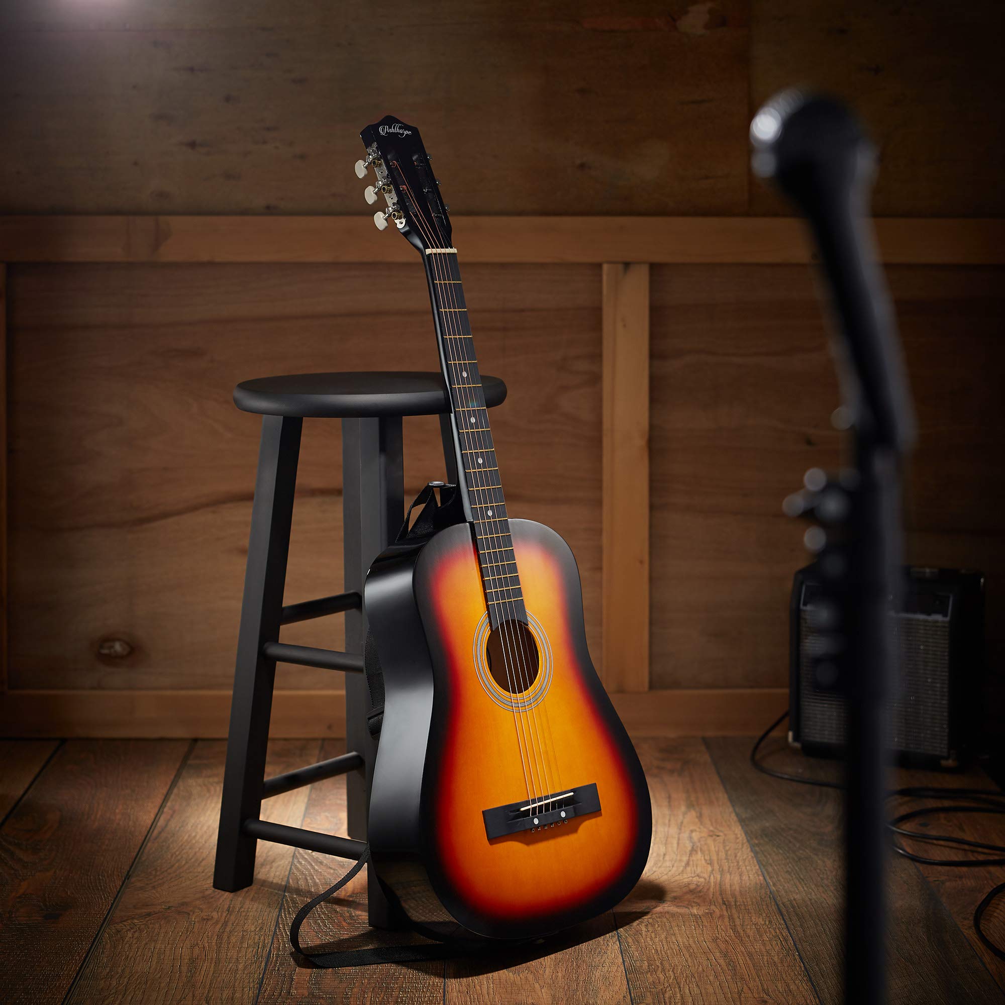 Ashthorpe 38-inch Sunburst Acoustic Guitar Starter Kit for Beginners - Includes Gig Bag, Strings, Strap, Tuner, Pitch Pipe & Picks - Perfect for Learning, Practice & Travel