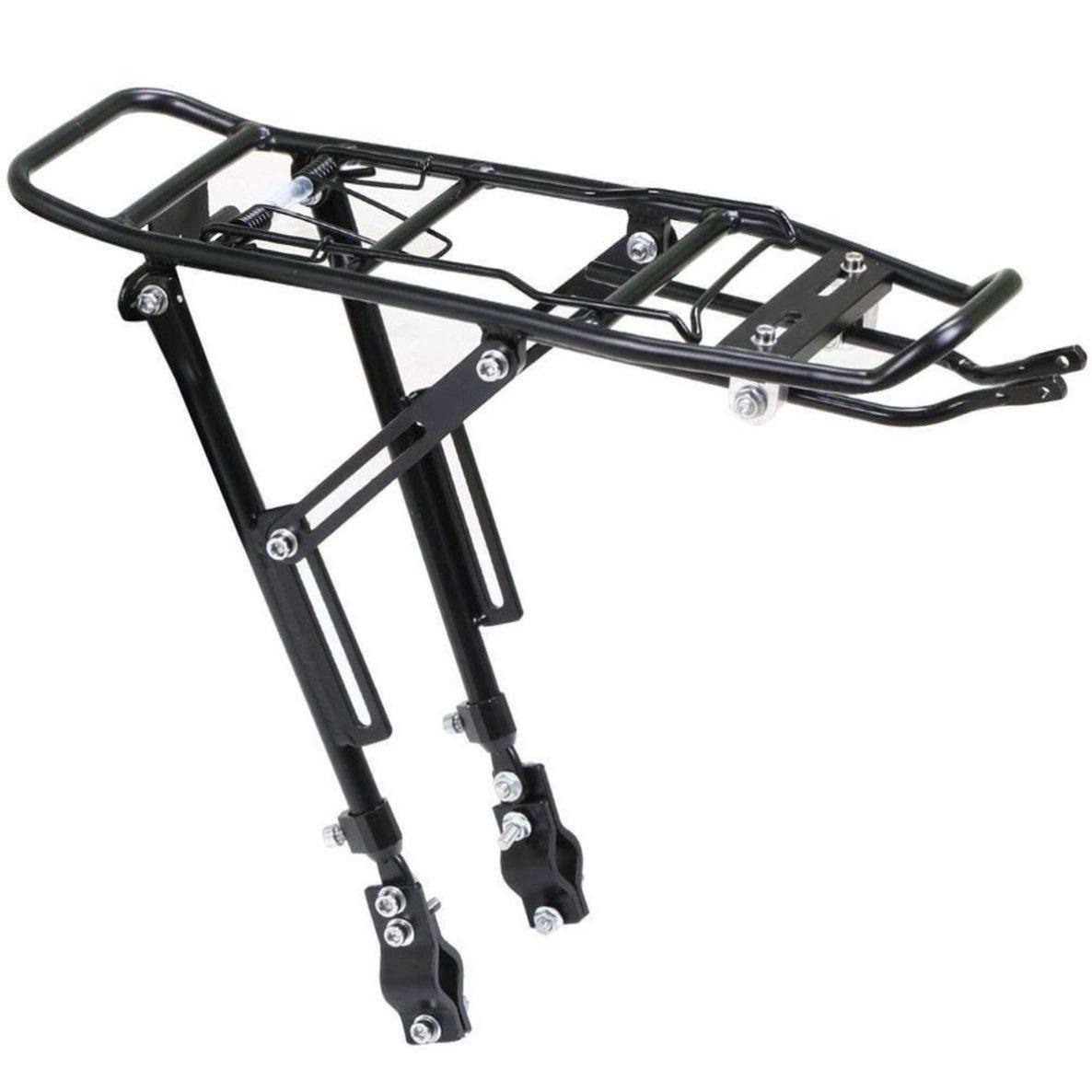 BESPORTBLE Adjustable Rear Bike Rack - Universal Bicycle Touring Carrier for Road & Mountain Bikes (Brake/Frame Mount) - Perfect for Commuting, Grocery Hauling & Adventure Cycling