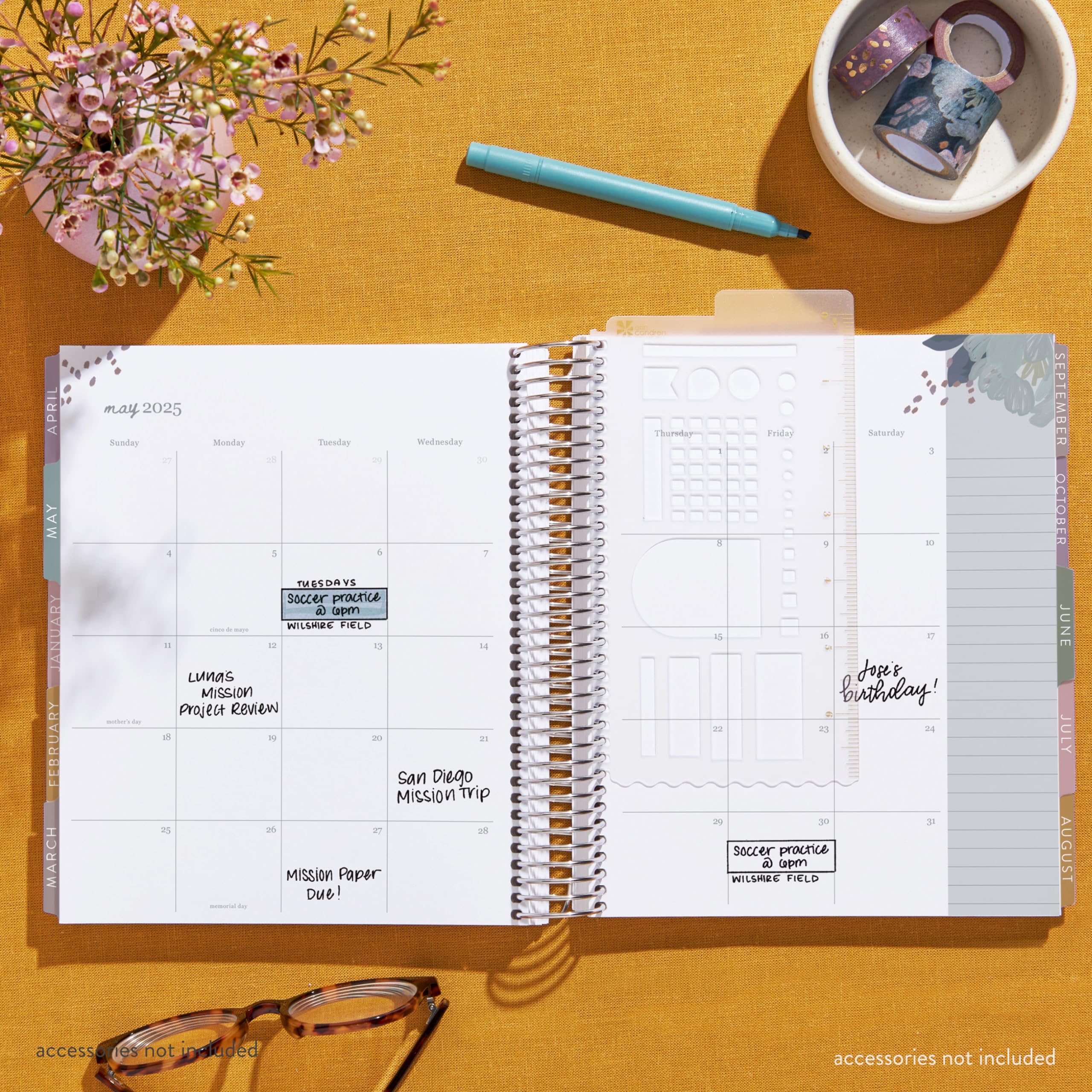 Erin Condren 7x9 Coiled Life Planner 2024-2025 - July to June Academic Planner with Evolve Classic Cover, Vertical Layout & Bold Blooms Design | Perfect for Students, Teachers & Productivity Enthusiasts | Organize School, Work & Personal Goals