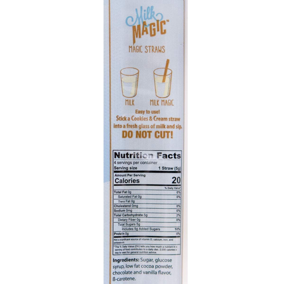 Cookies & Cream Milk Flavoring Straws - .18 oz (4 Count) | Perfect for Coffee, Smoothies & Desserts | Milk Magic Brand