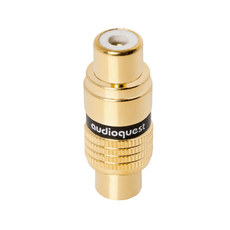 AudioQuest RCA Coupler - Gold-Plated Stereo Audio Connector for Hi-Fi Systems, Home Theater & Professional Audio Setups | Perfect for Extending RCA Cables in AV Equipment, DJ Gear & Recording Studios